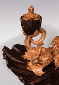 Early 19th Century Bronze and Ormolu Shell and Dolphin Pentray