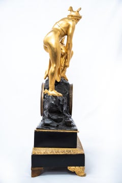 Early 19th Century Bronze Clock Representing Mercury