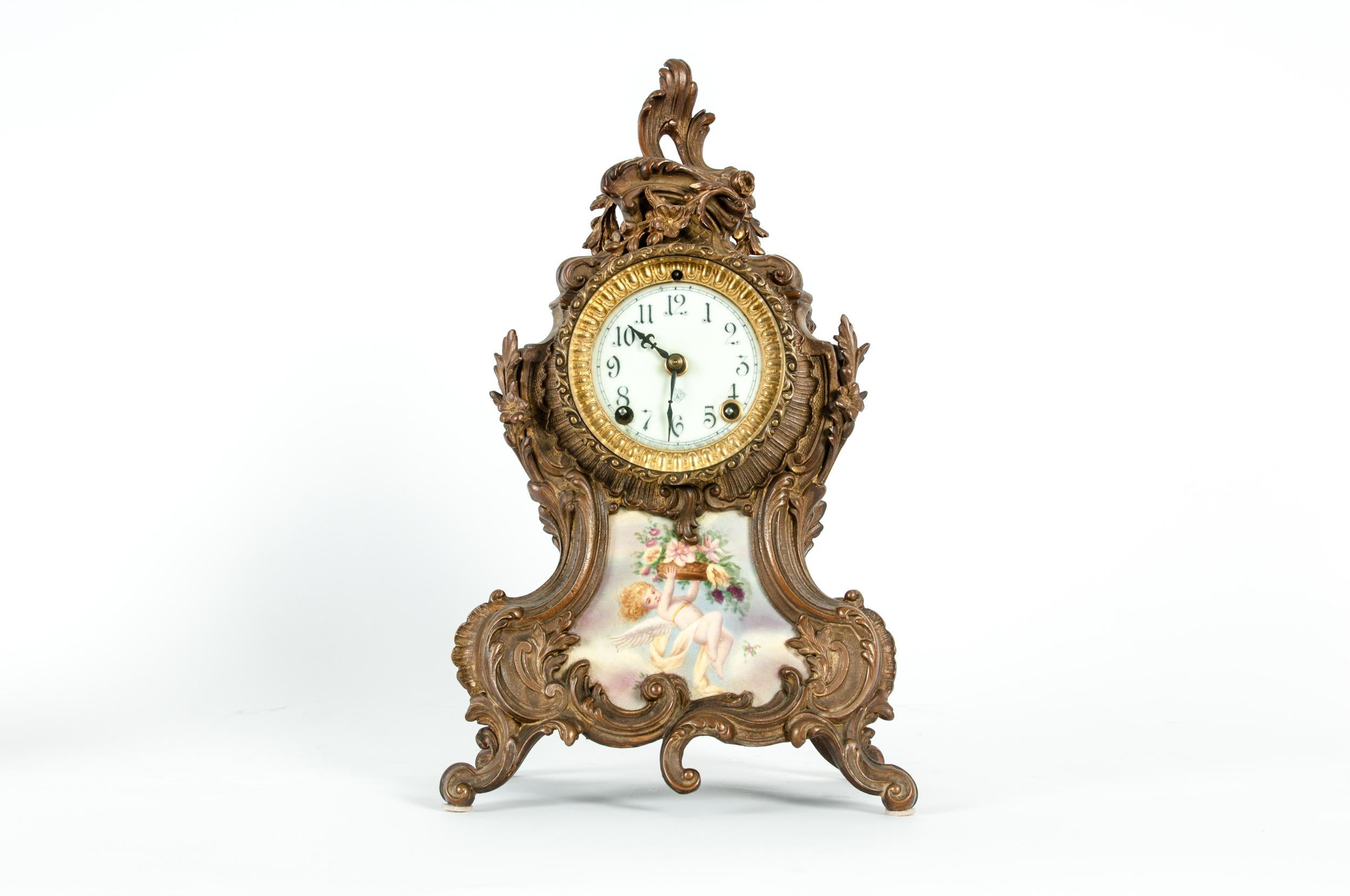 Early 19th Century Bronze Mounted / Porcelain Face Clock 6