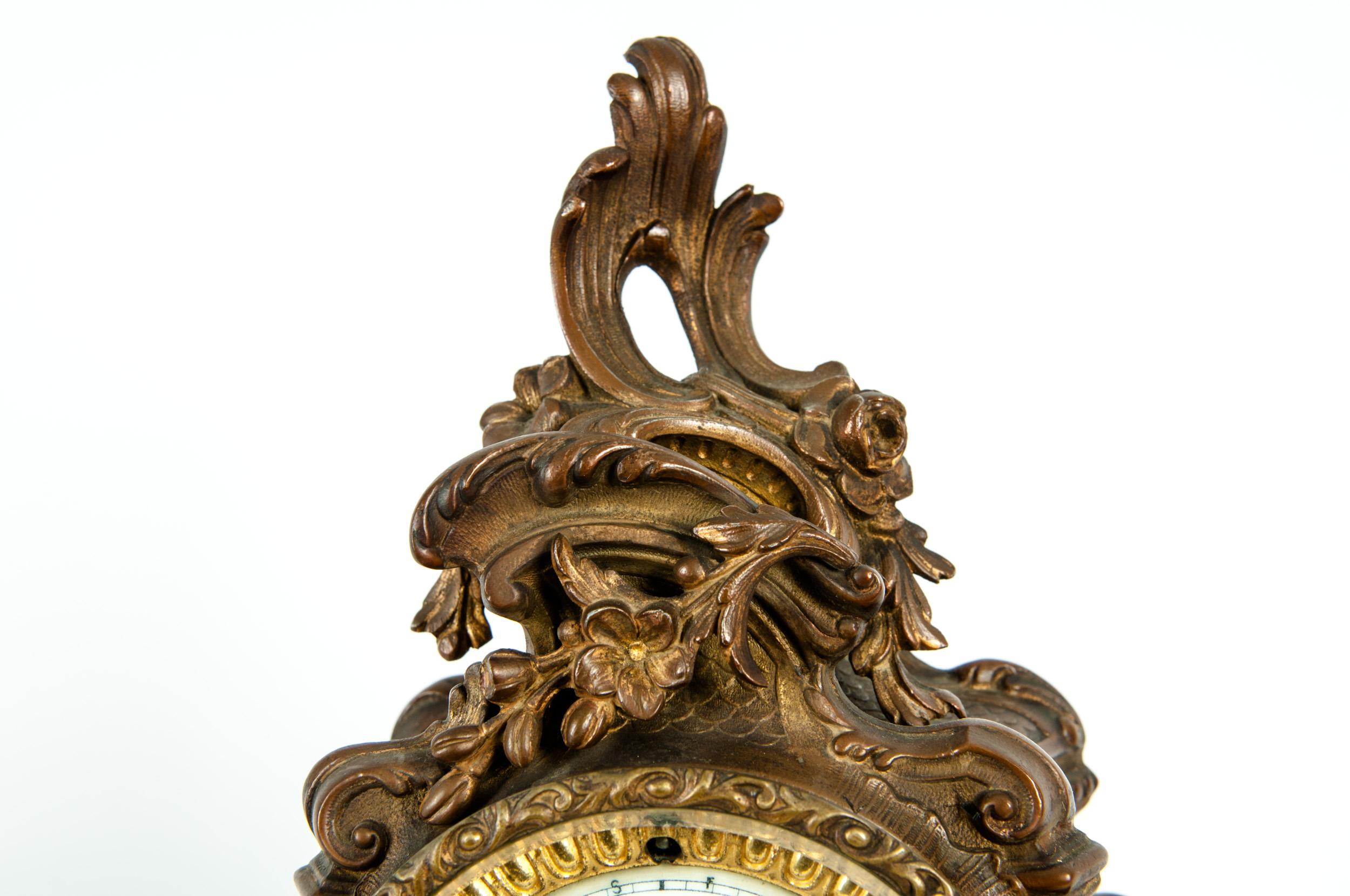 Early 19th Century Bronze Mounted / Porcelain Face Clock 1