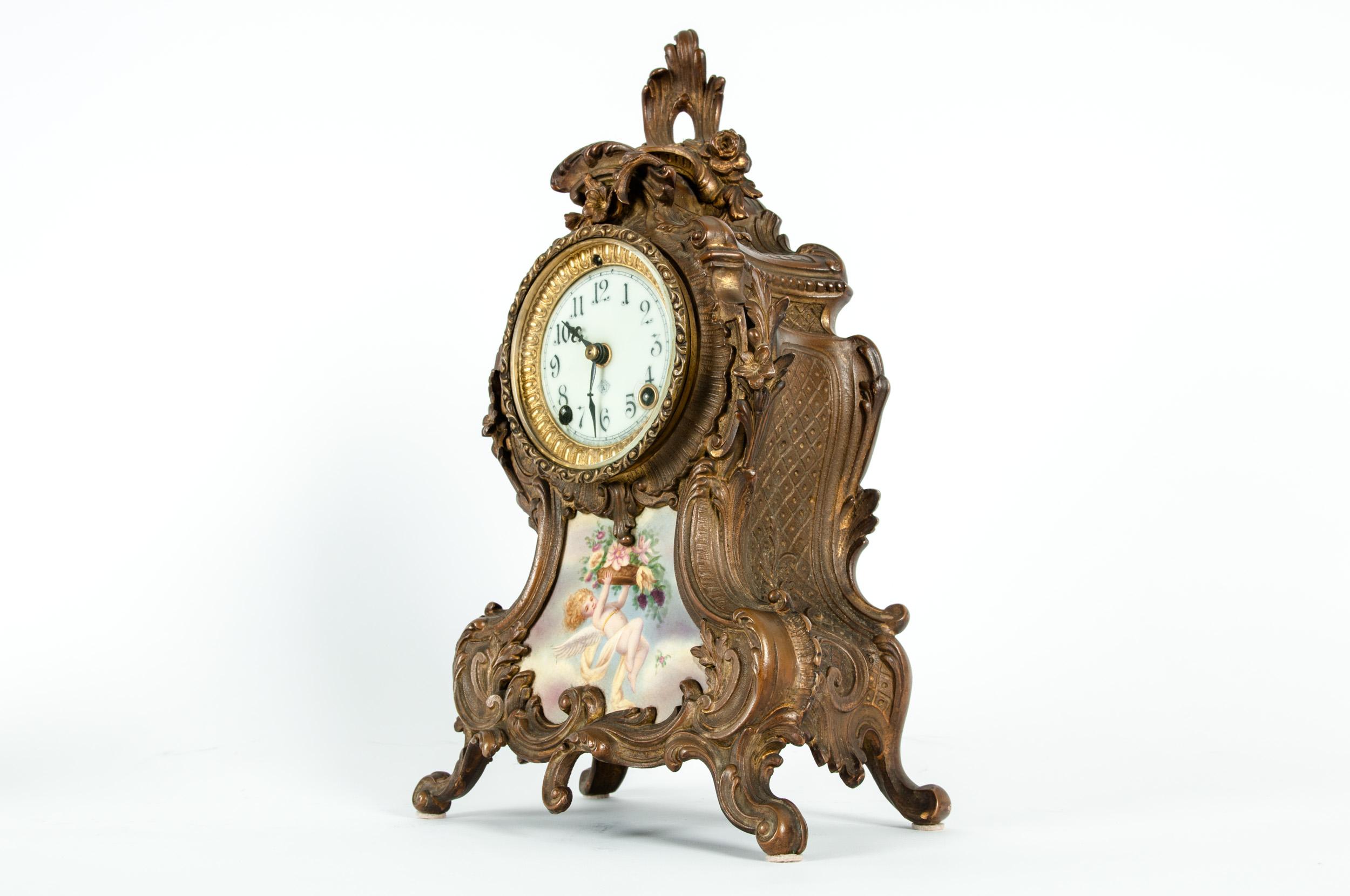 Early 19th Century Bronze Mounted / Porcelain Face Clock 2