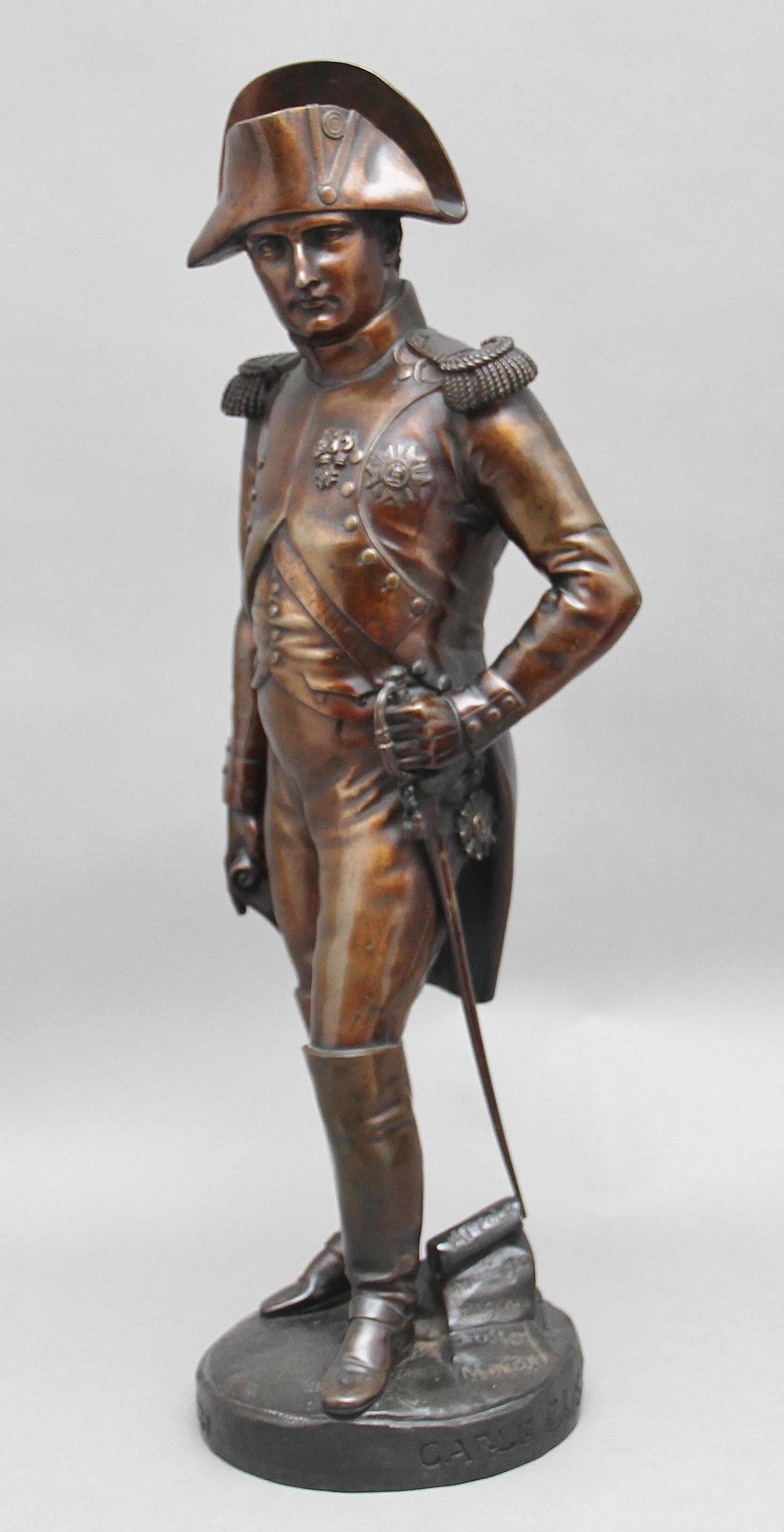 Bronze Early 19th Century bronze sculpture of Napoleon Bonaparte by Carle Elshoecht