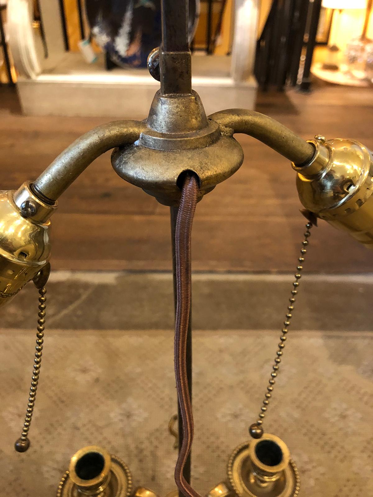 Early 19th Century Bronze Three-Arm Bouillotte Lamp, No Shade For Sale 7