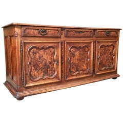 Early 19th Century Buffet with Burl Wood Panels from Bresson