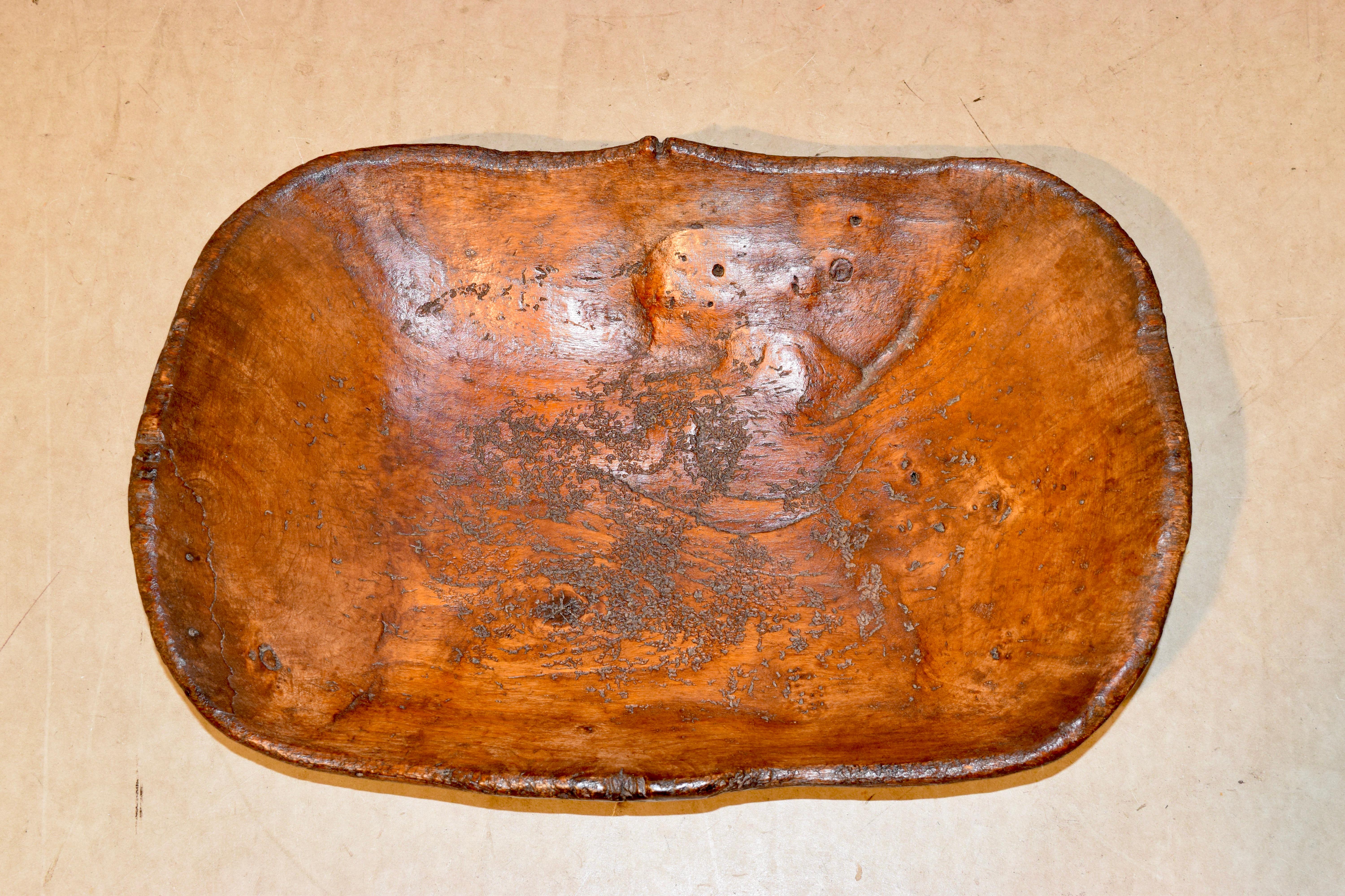 Early 19th Century Burl Walnut Hand Hewn Bowl 3