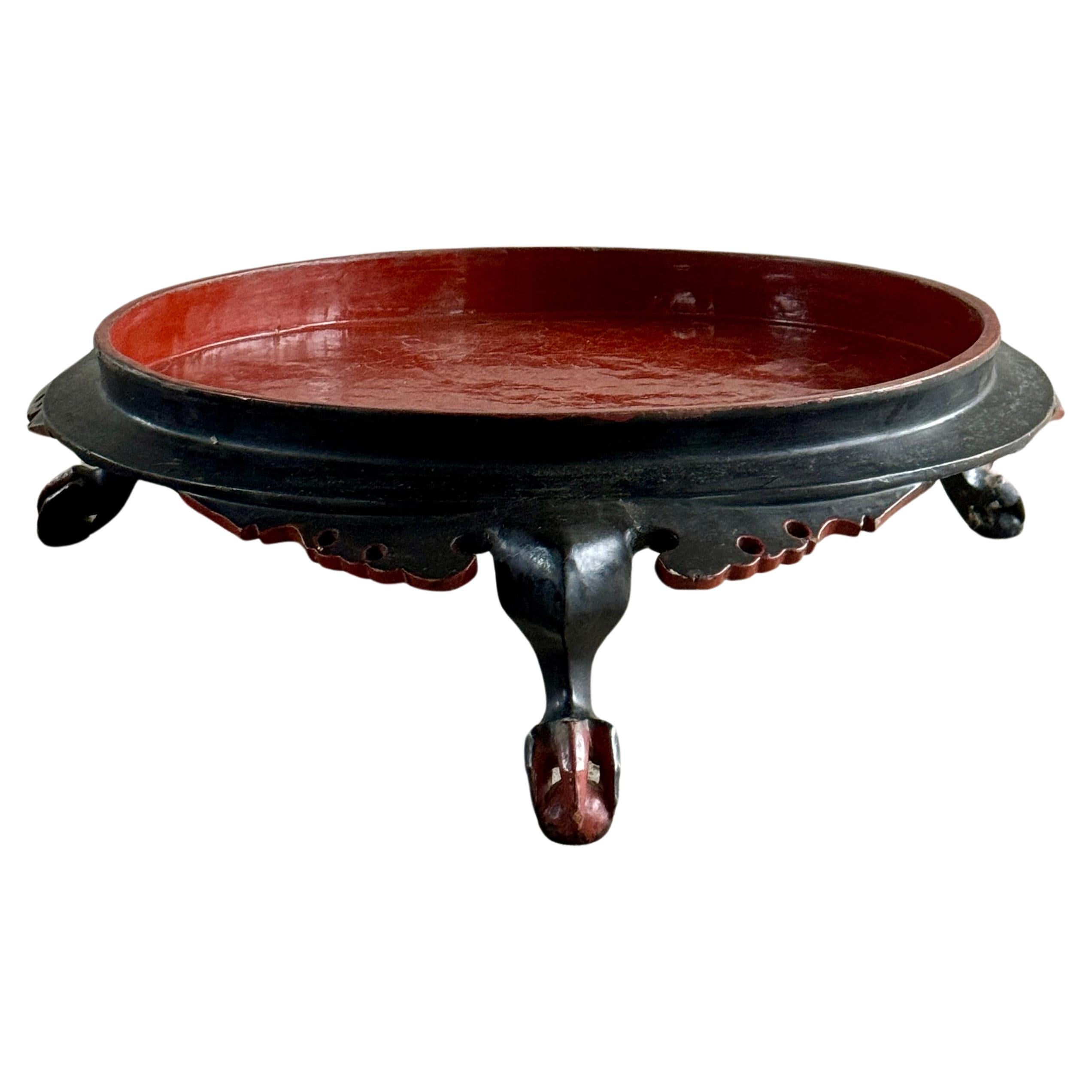Early 19th Century Burmese Lacquered Offering Tray For Sale