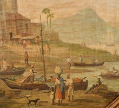Capriccio View of Rio de Janeiro, Oil on Sailcloth, Circa 1810