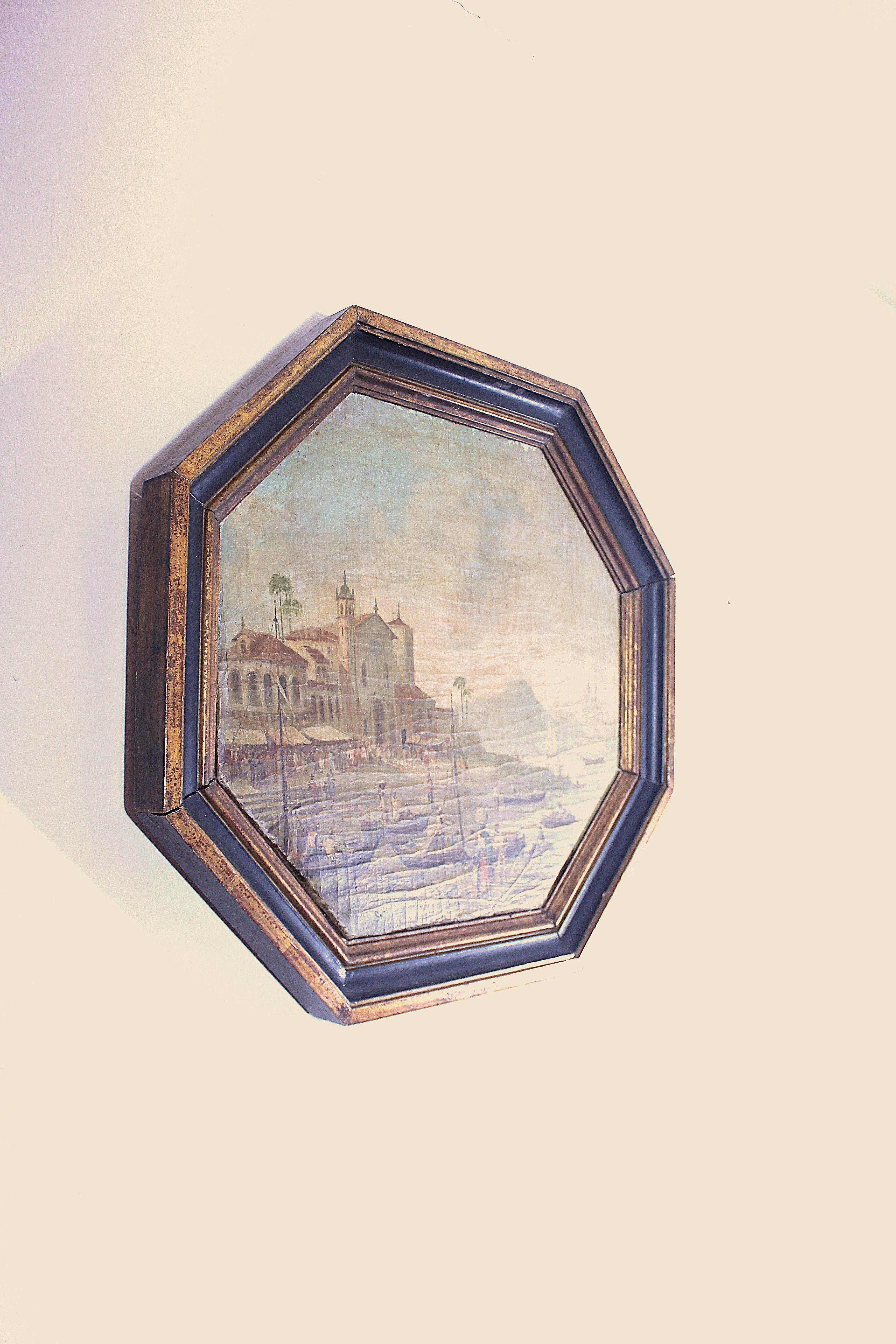 Brazilian Early 19th century Capriccio Brazil School Painting For Sale