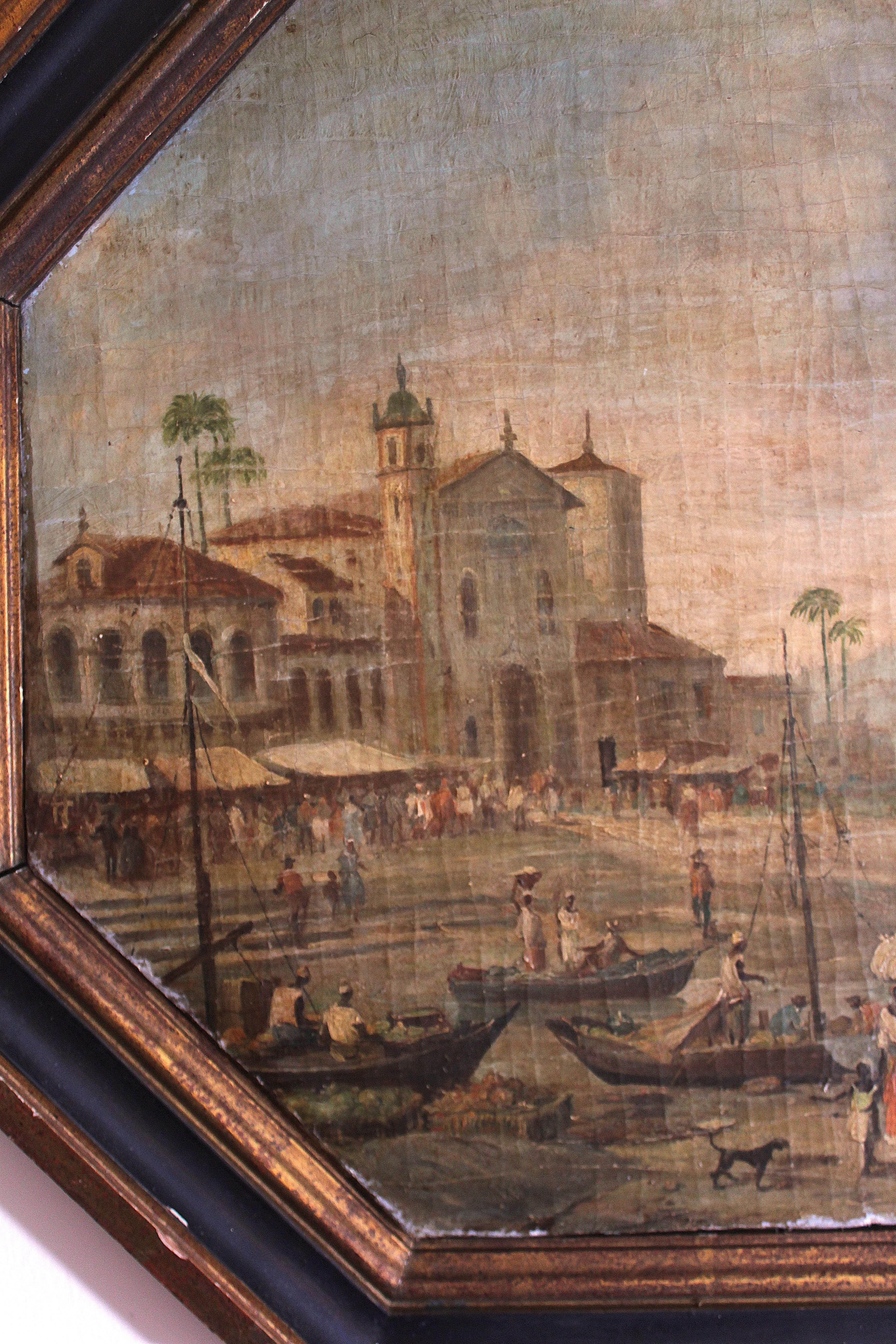Early 19th century Capriccio Brazil School Painting In Fair Condition For Sale In Seaford, GB