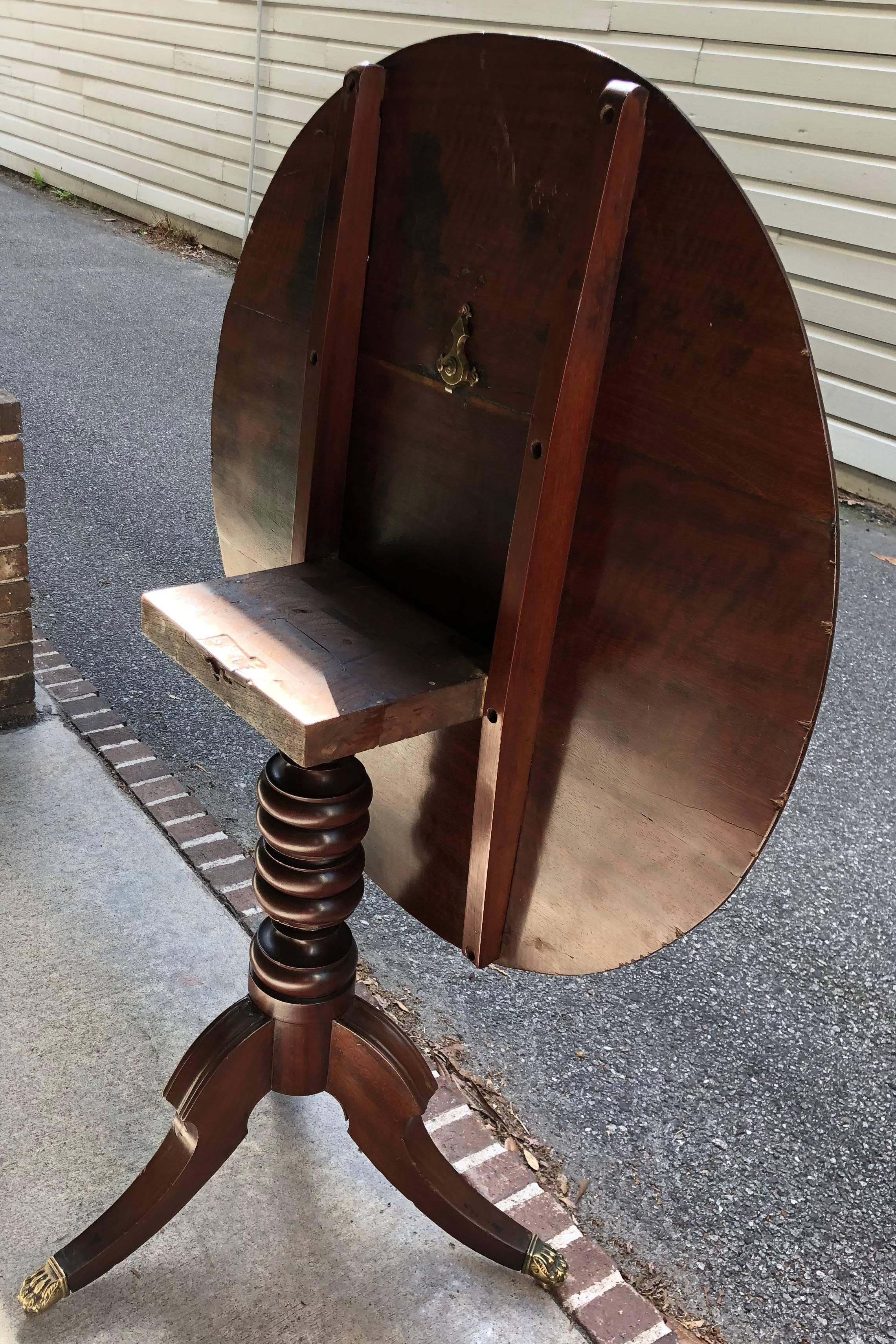 Bajan Early 19th Century Caribbean Mahogany Tilt-Top  Breakfast Center Table For Sale