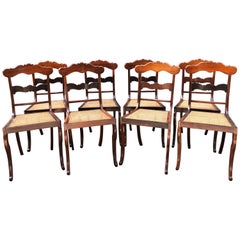 Early 19th Century Caribbean Regency Rosewood or Set of Eight Dining Chairs