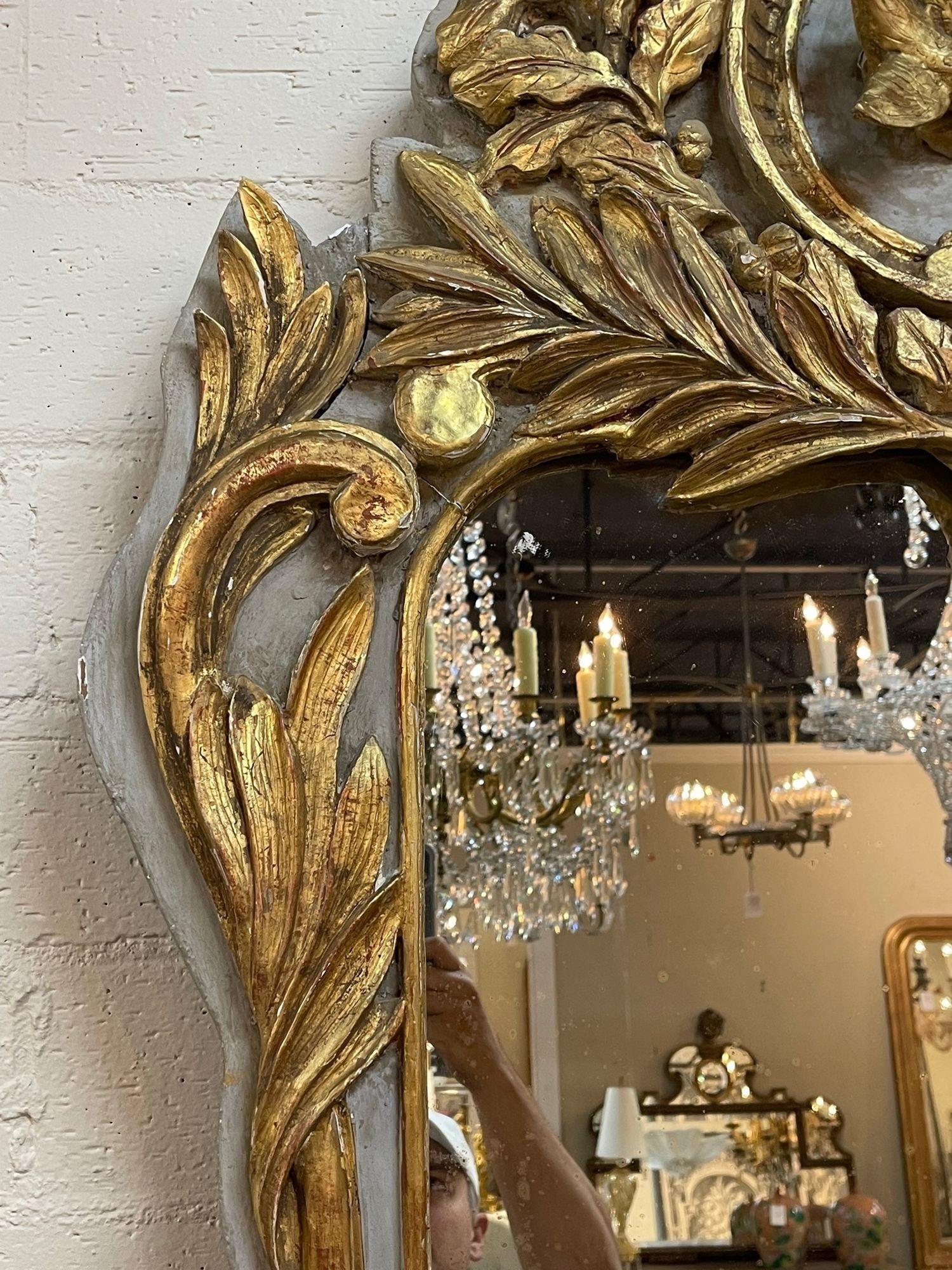 Early 19th Century Carved and Giltwood Mirror For Sale 1