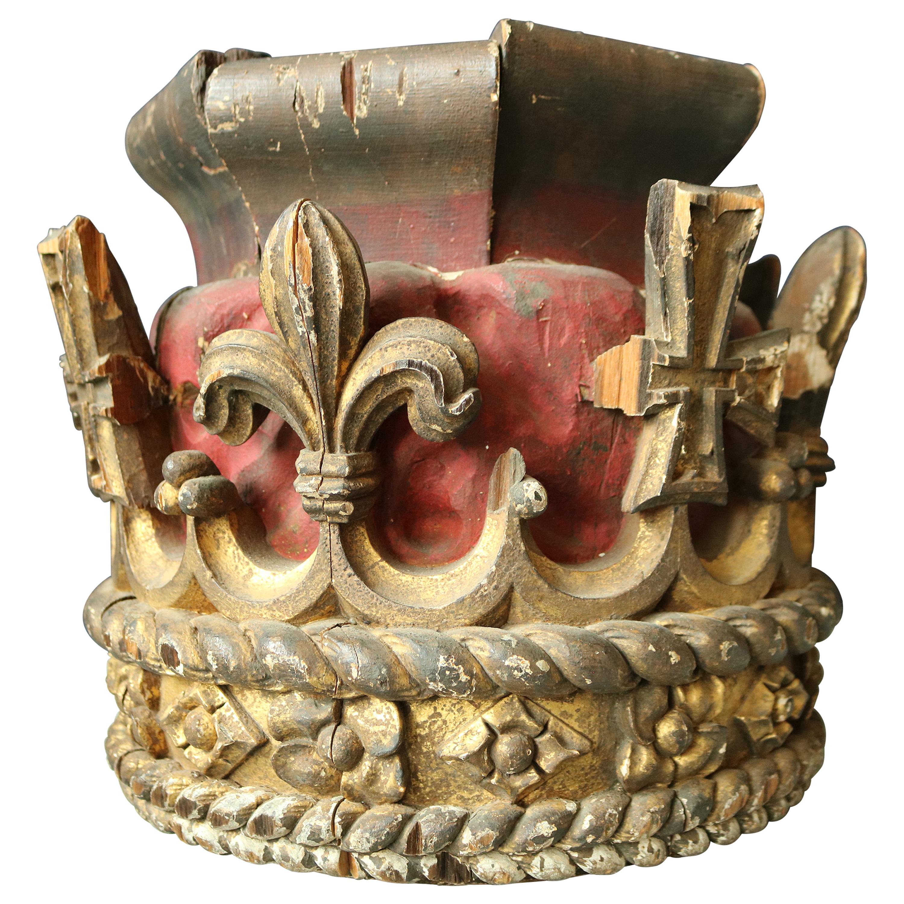 Early 19th Century Carved and Polychrome Crown