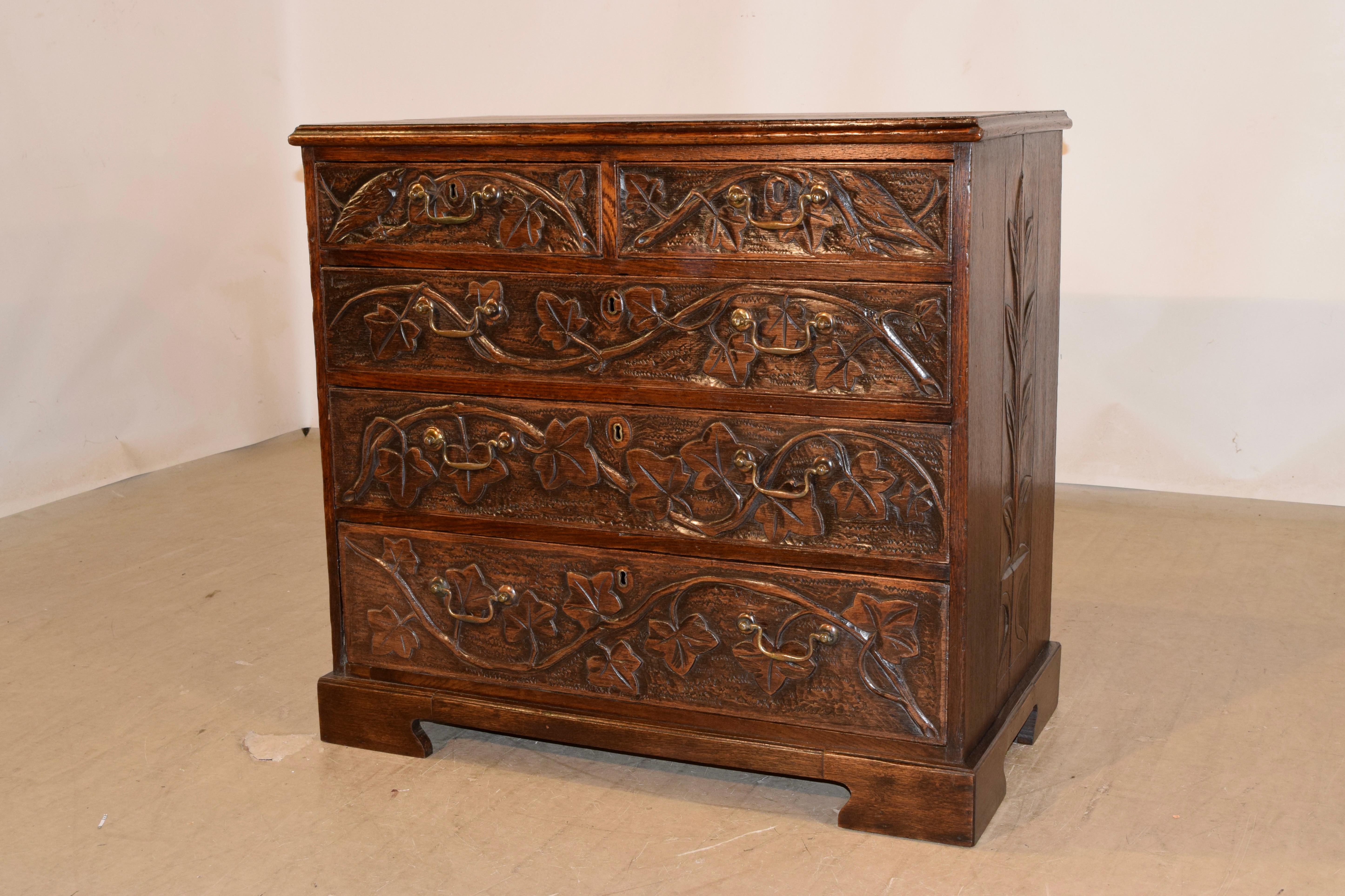 English Early 19th Century Carved Chest of Drawers