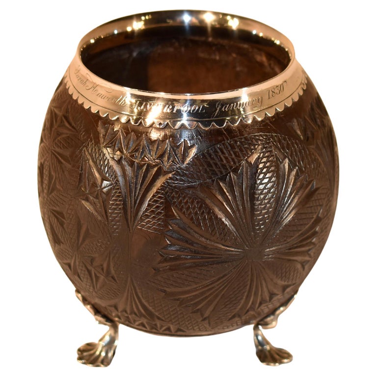 19th Century Whaler Made Turned Ebony Stemmed Cup 19th Century Whaler Made Turned Ebony Stemmed Cup