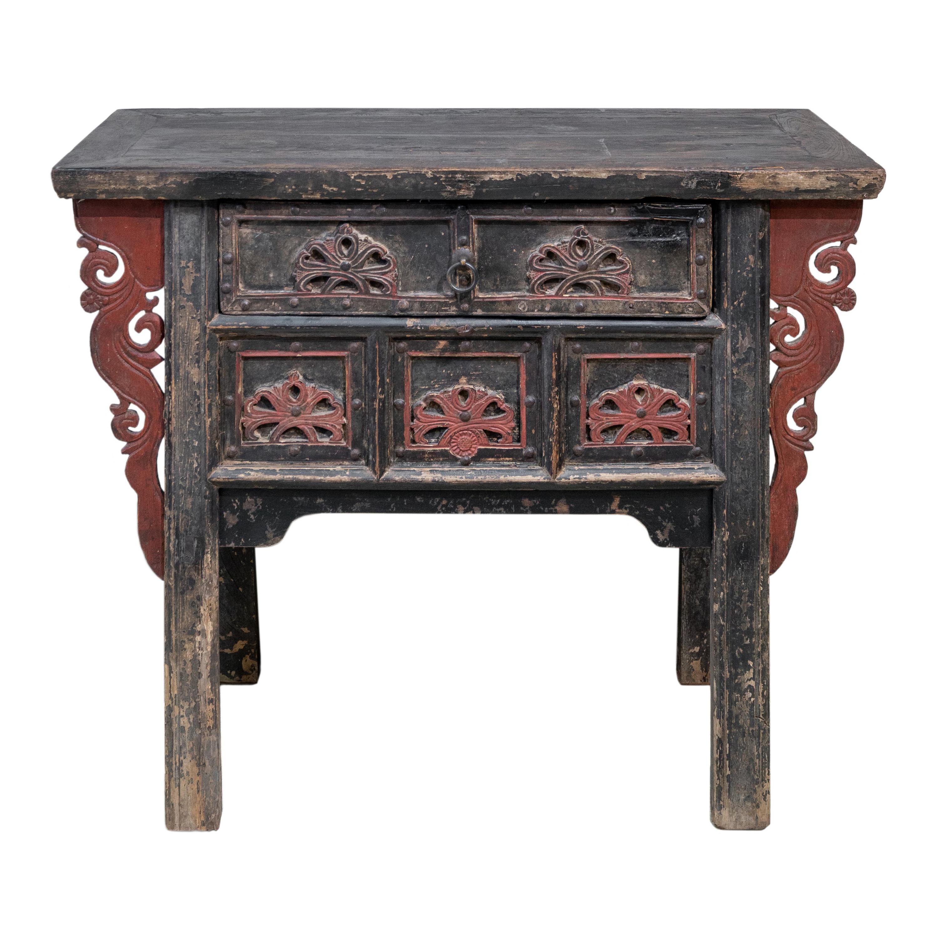 Early 19th Century Carved Coffer Table from Shanxi, China