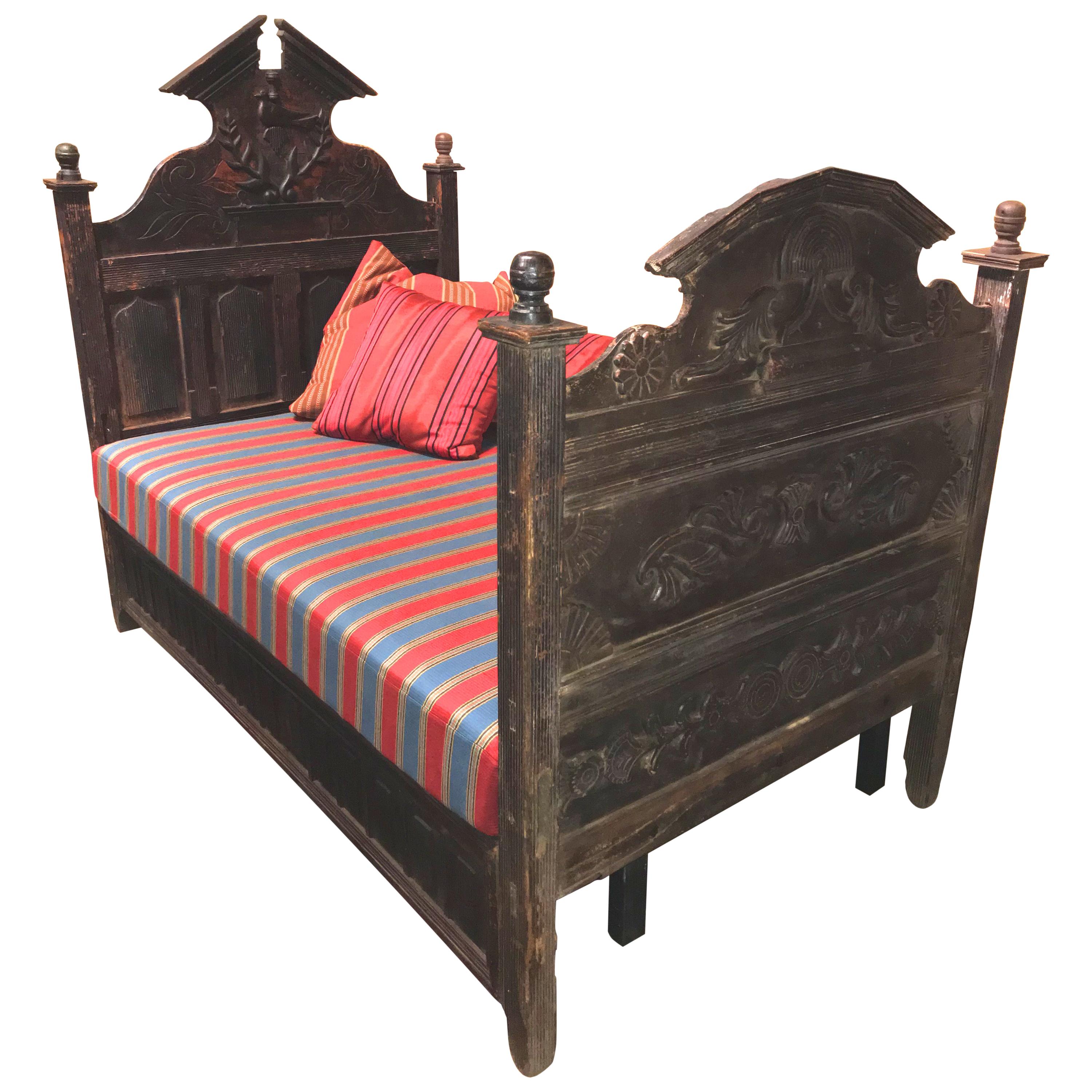 Early 19th Century Carved Guatemalan Daybed