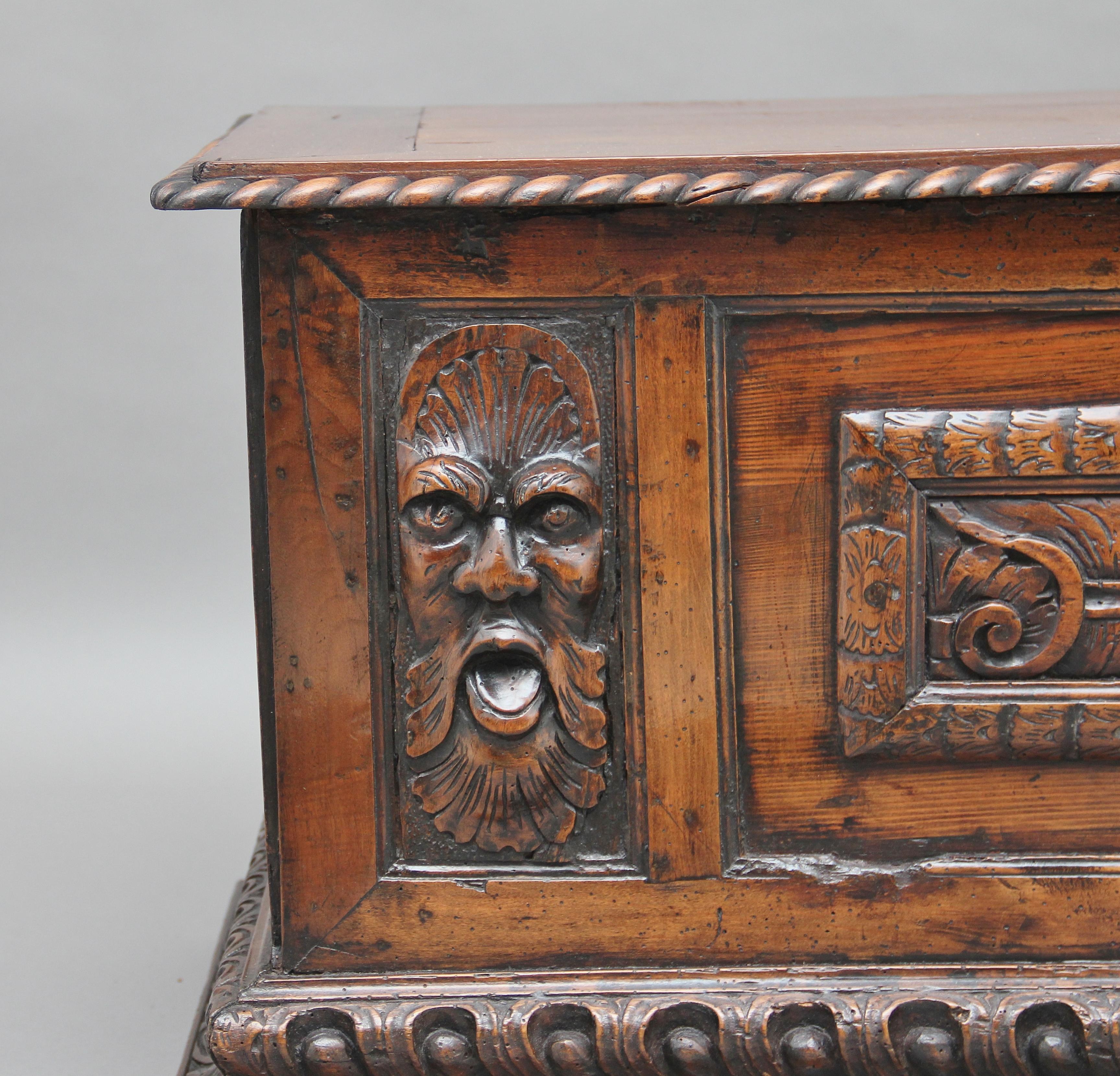 Early 19th Century Carved Italian Cassone 4