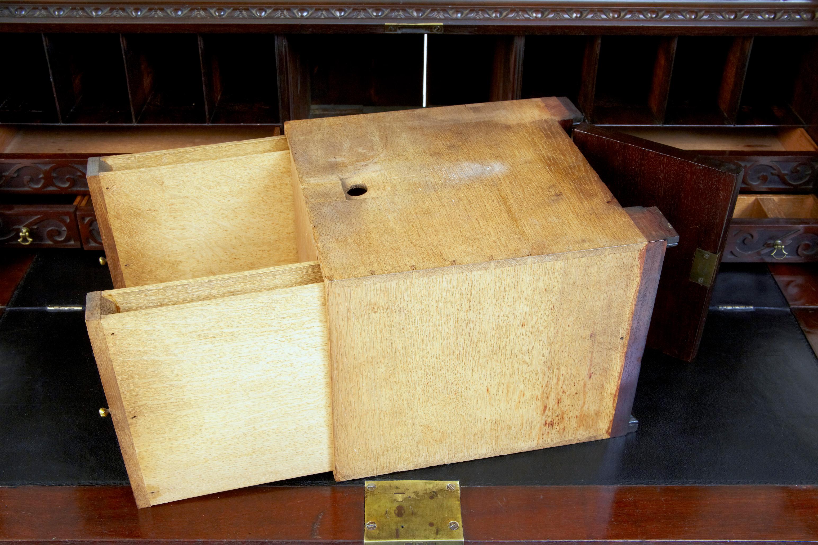 Early 19th Century Carved Mahogany Bureau Bookcase 1