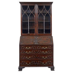 Used Early 19th century carved mahogany bureau bookcase