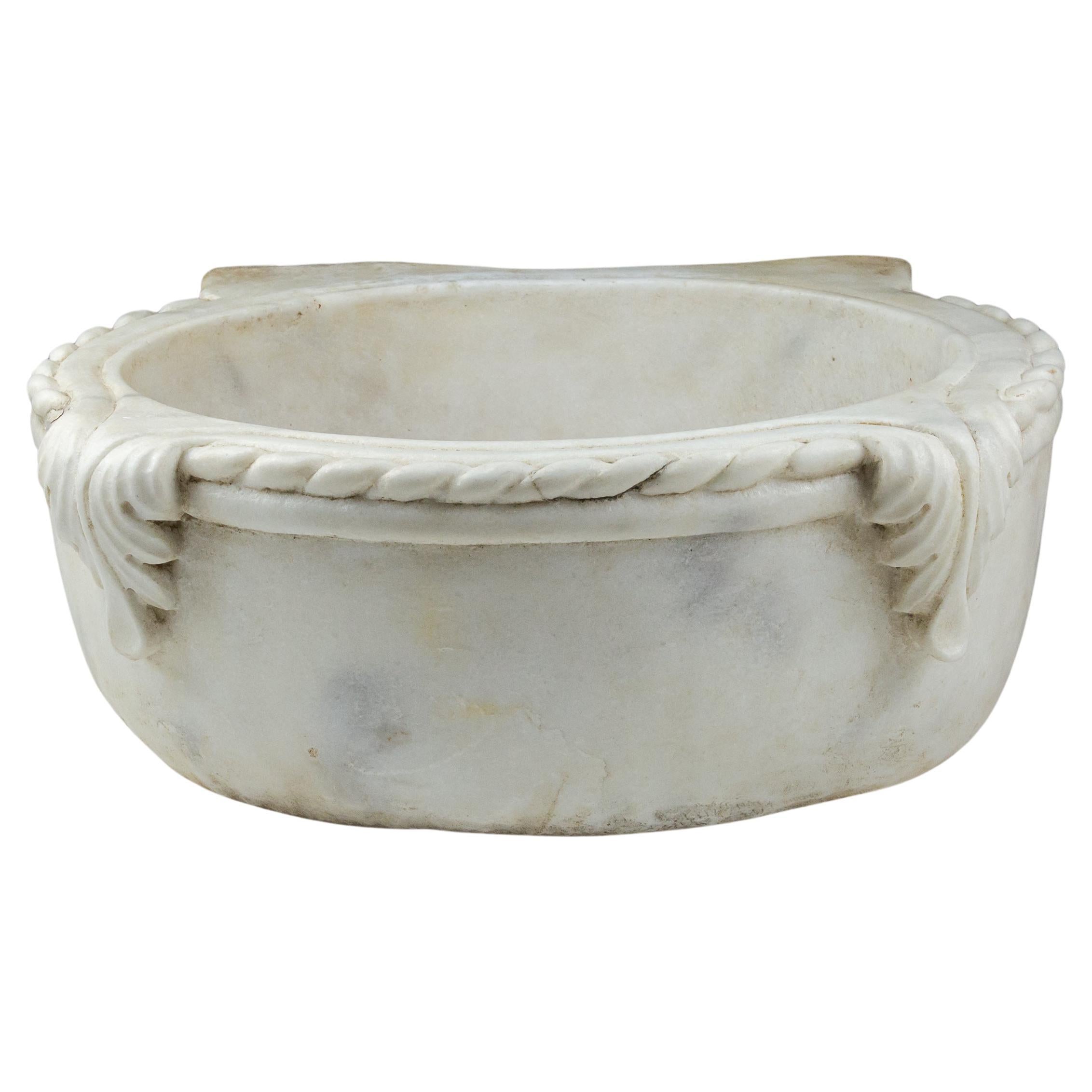 Early 19th Century Carved Marble Sink or Font For Sale