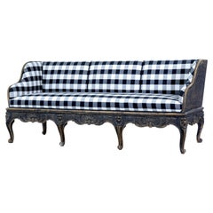 Frühes 19. Jahrhundert Eiche geschnitzt Schwedisch Gemaltes Sofa