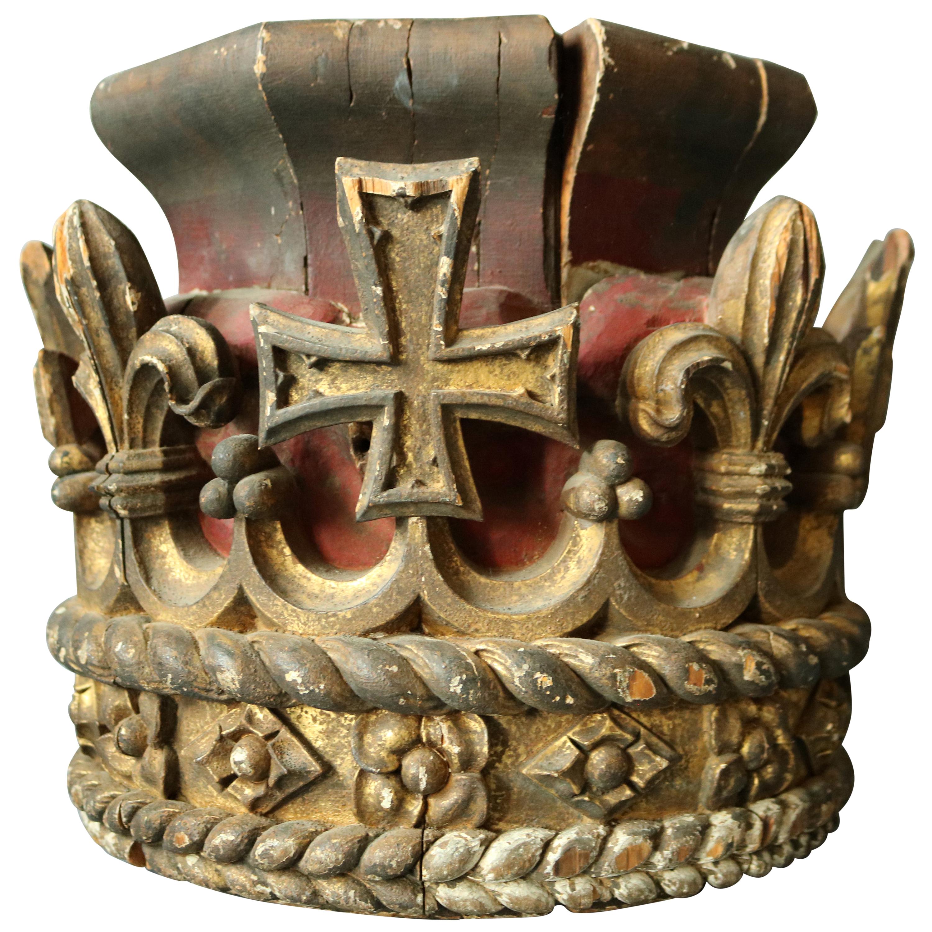 Early 19th Century Carved & Polychrome Crown