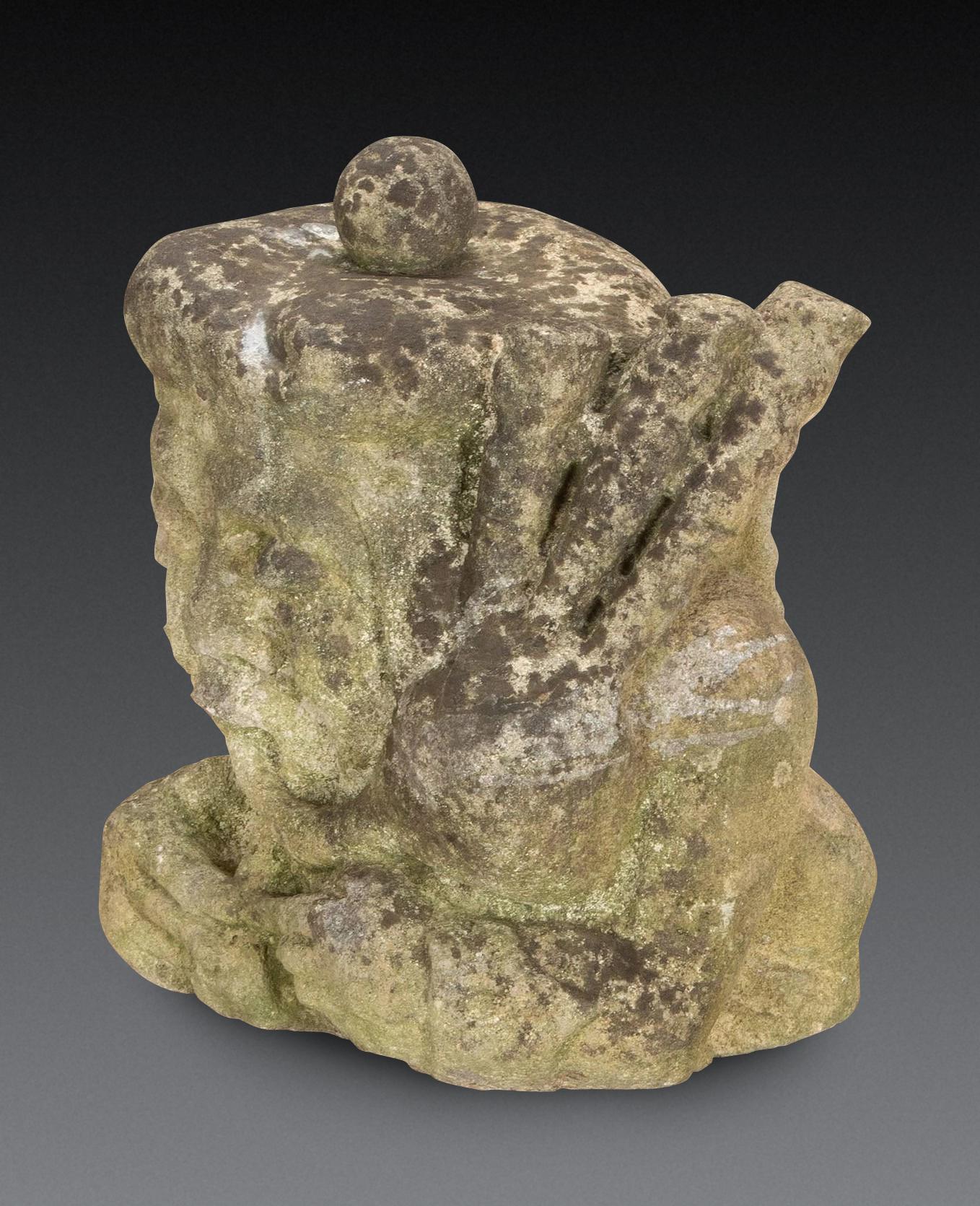 Regency Early 19th Century Carved Stone Model of a Piper For Sale