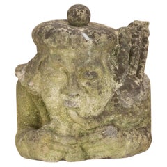 Antique Early 19th Century Carved Stone Model of a Piper