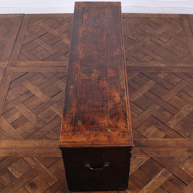 English Early 19th Century Carved Walnut Coffer