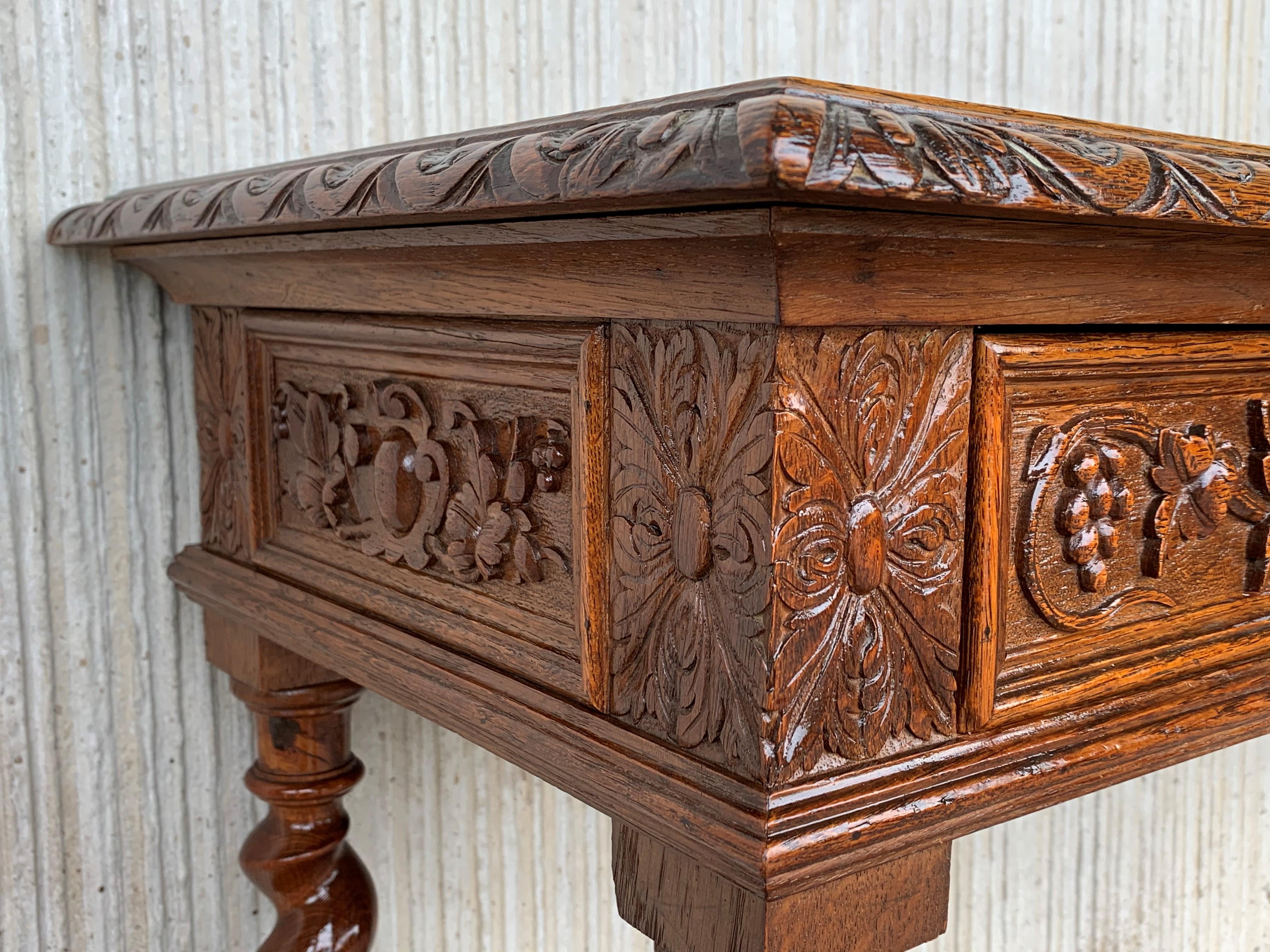 Early 19th Century Carved Walnut Wood Catalan Spanish Console Table 6