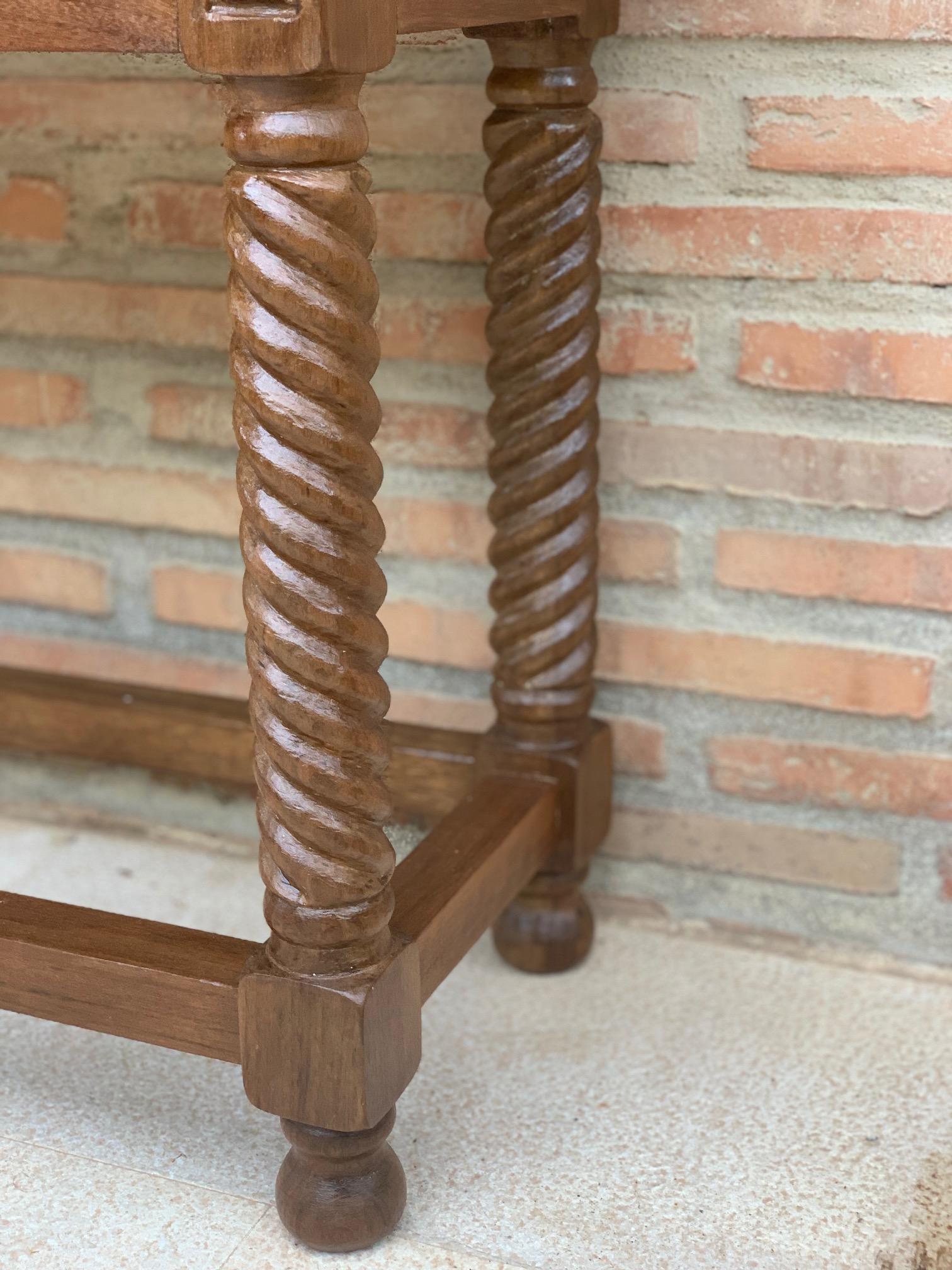 Early 19th Century Carved Walnut Wood Catalan Spanish Console Table 6