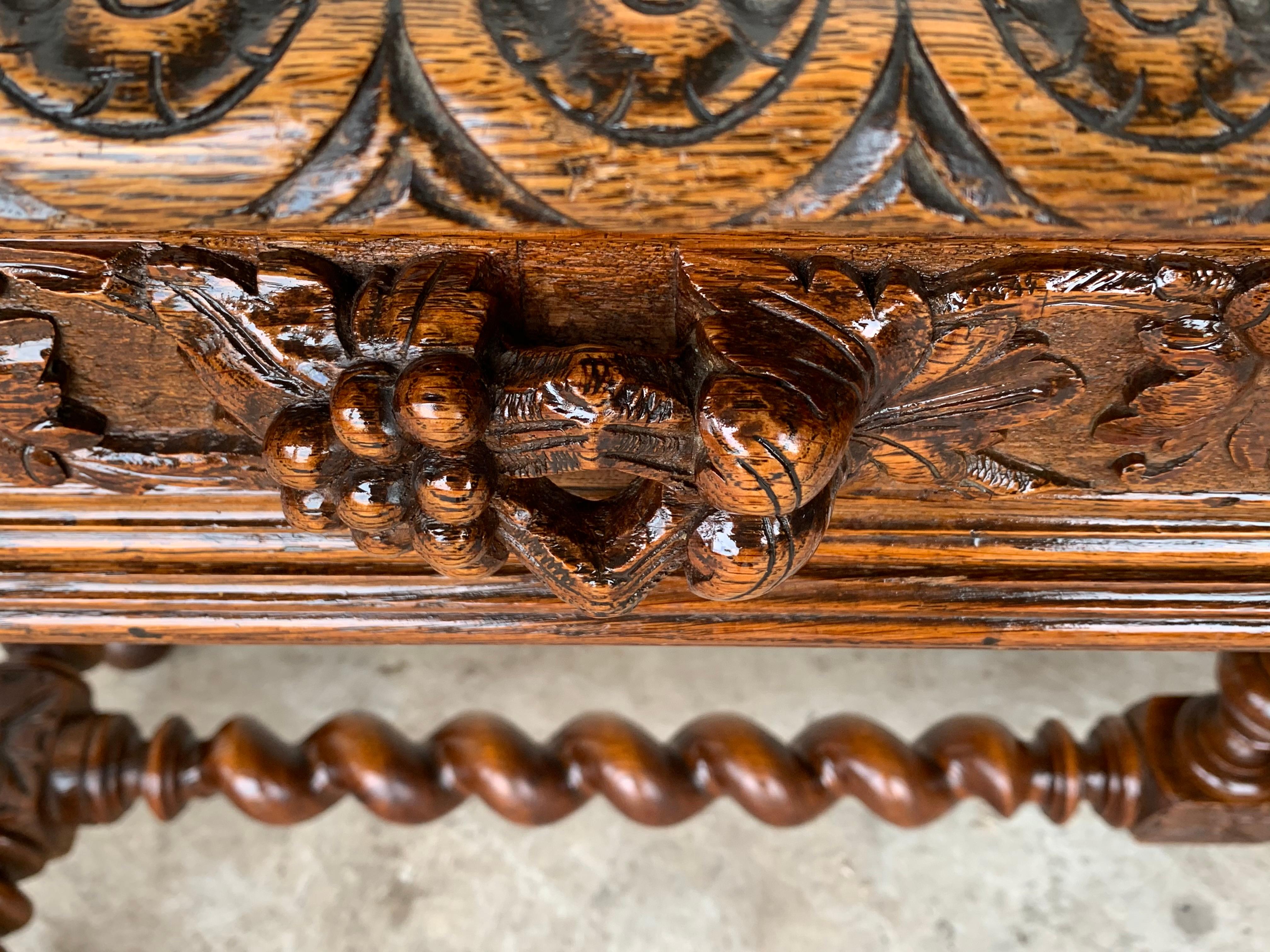 Early 19th Century Carved Walnut Wood Catalan Spanish Console Table 11