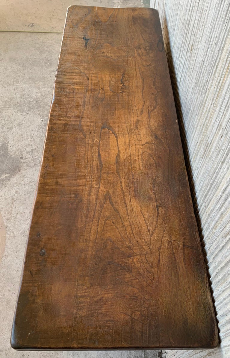 Early 19th Century Carved Walnut Wood Catalan Spanish Console Table at