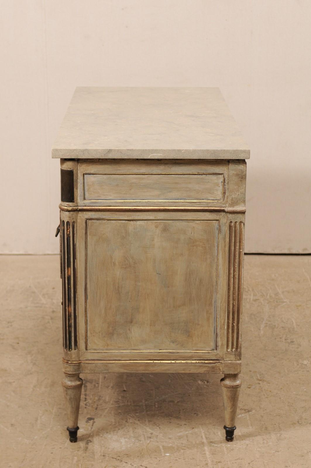 Early 19th C. French Neoclassical Commode with Fossilized Limestone Top 4