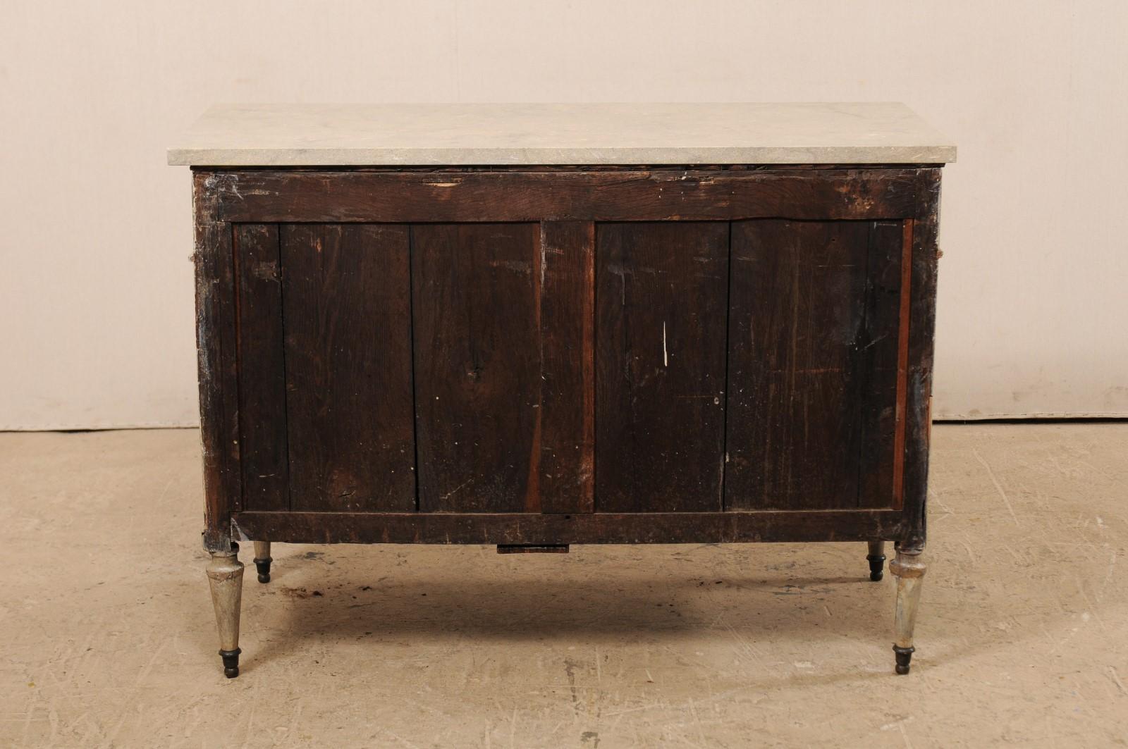 Early 19th C. French Neoclassical Commode with Fossilized Limestone Top 5