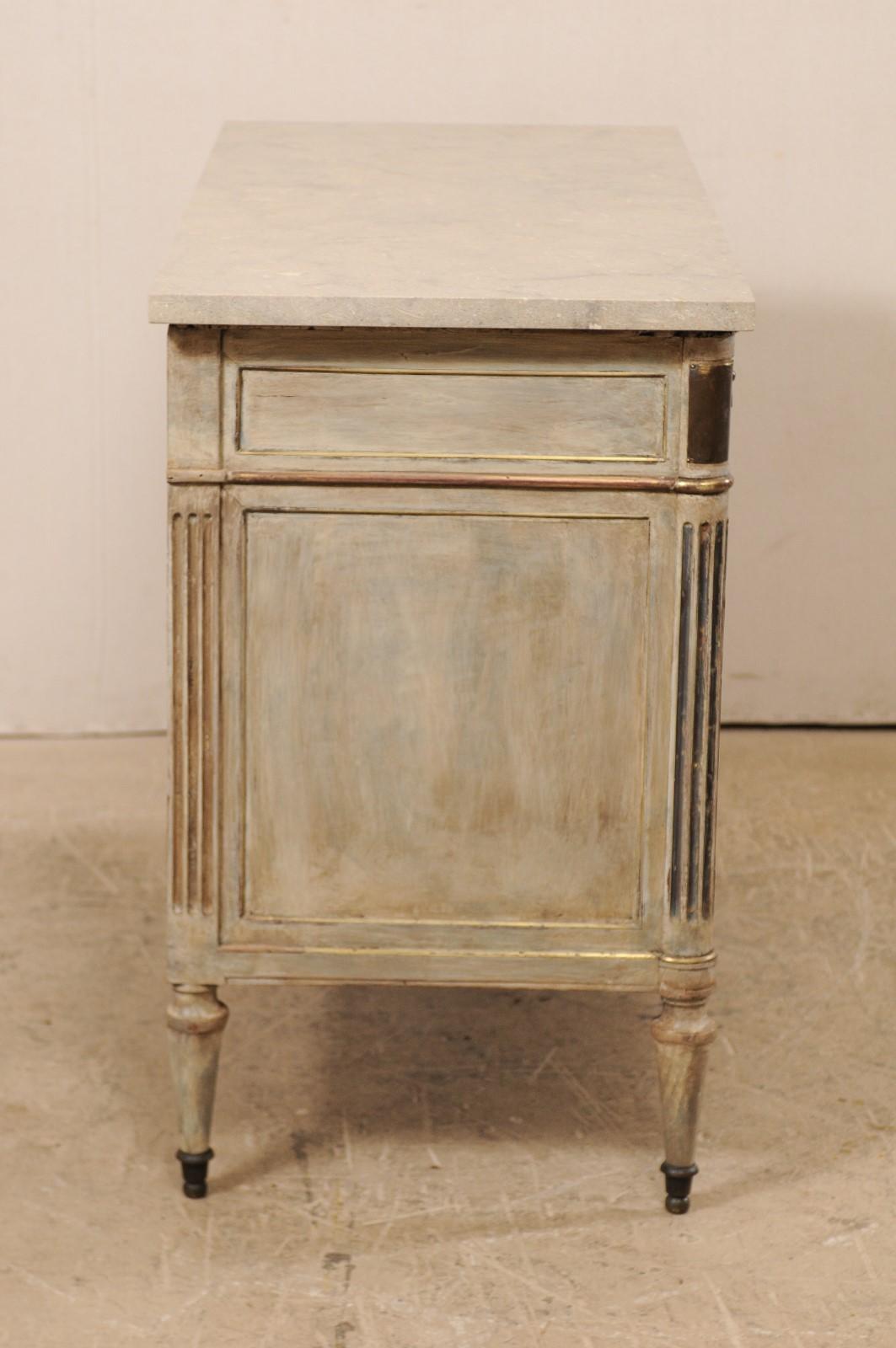 Early 19th C. French Neoclassical Commode with Fossilized Limestone Top 3