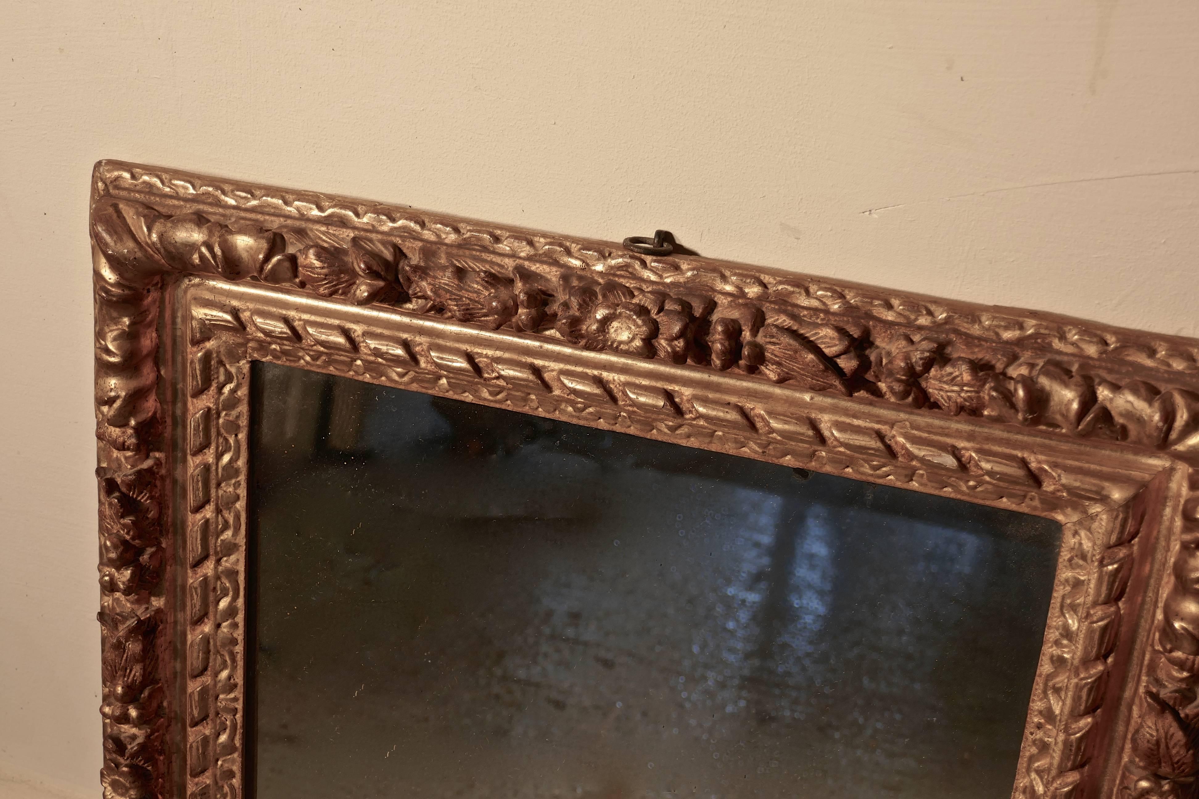 Early 19th Century Carved Wood Gilt Rococo Wall Mirror 2