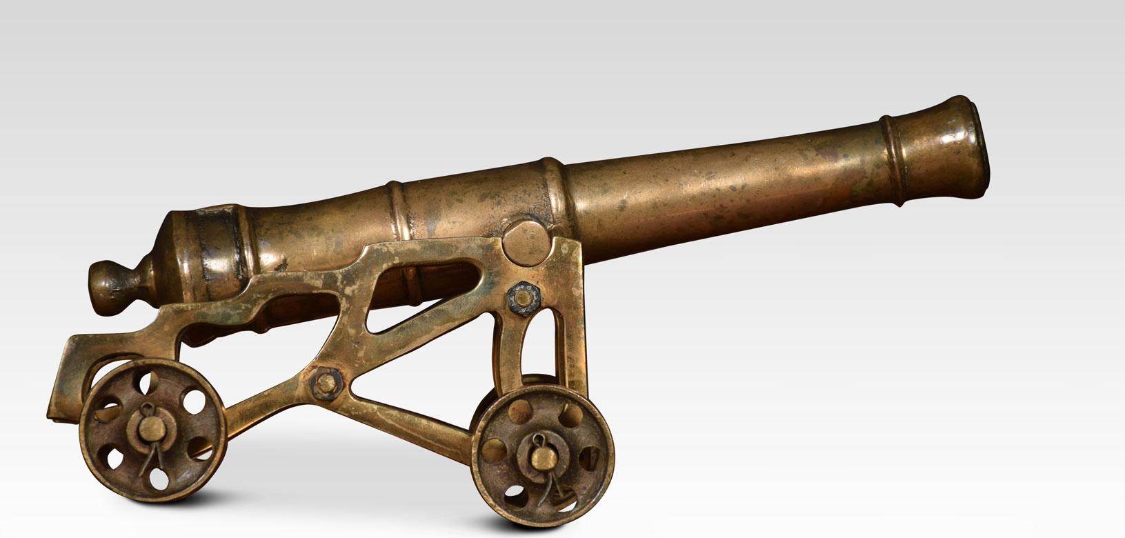 British Early 19th Century Cast Brass Desk Cannon