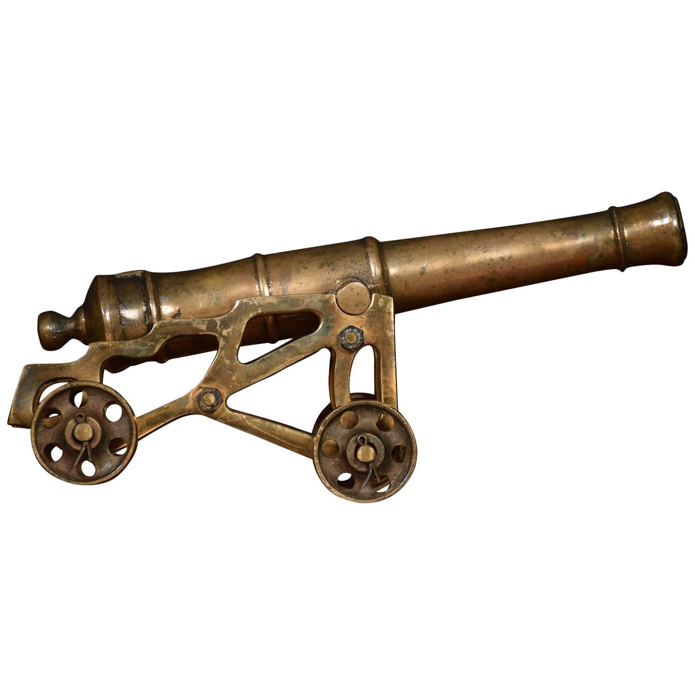 Early 19th Century Cast Brass Desk Cannon