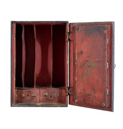 Early 19th Century Cast Iron Safe in Original Paint