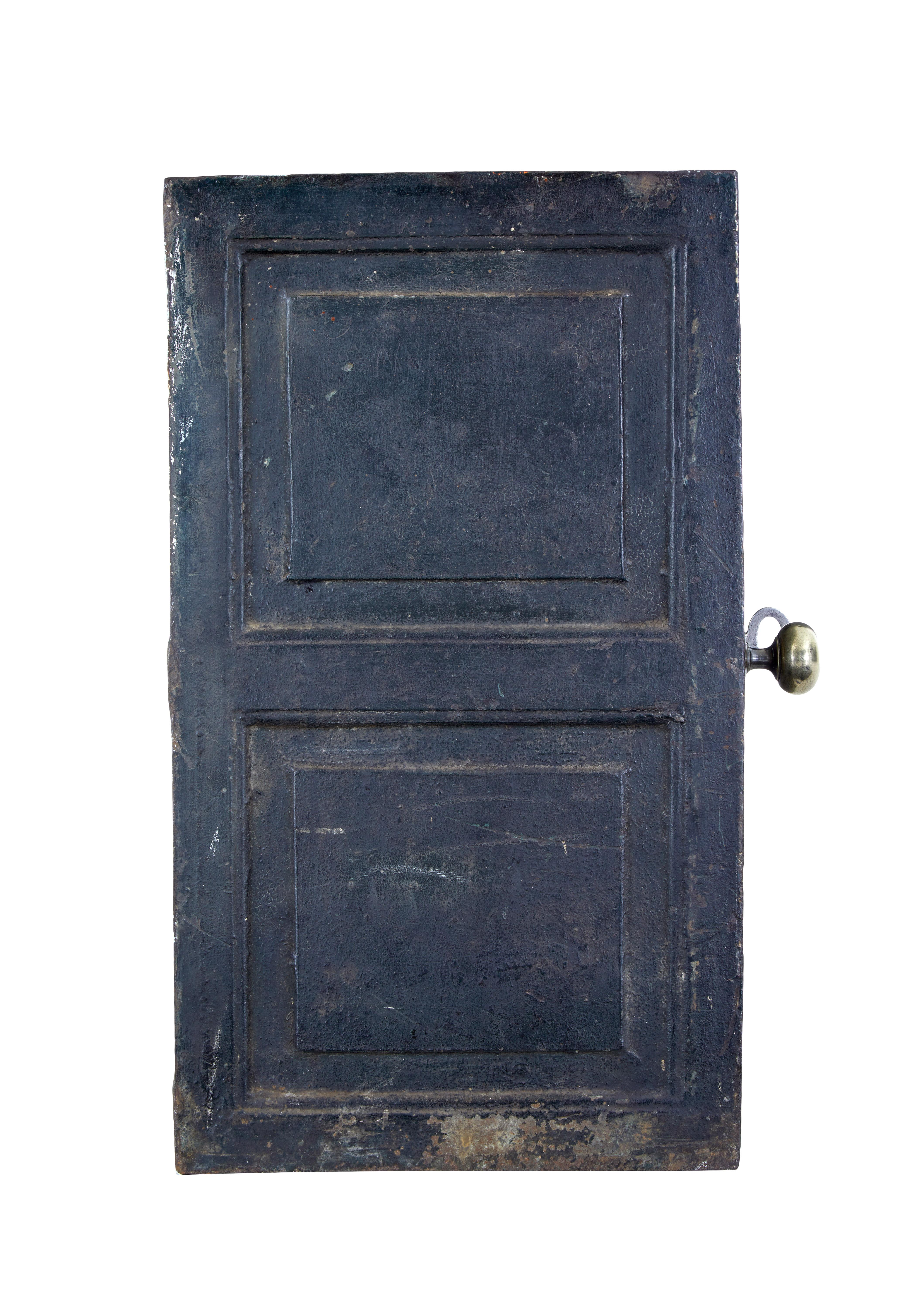 English Early 19th Century Cast Iron Safe in Original Paint