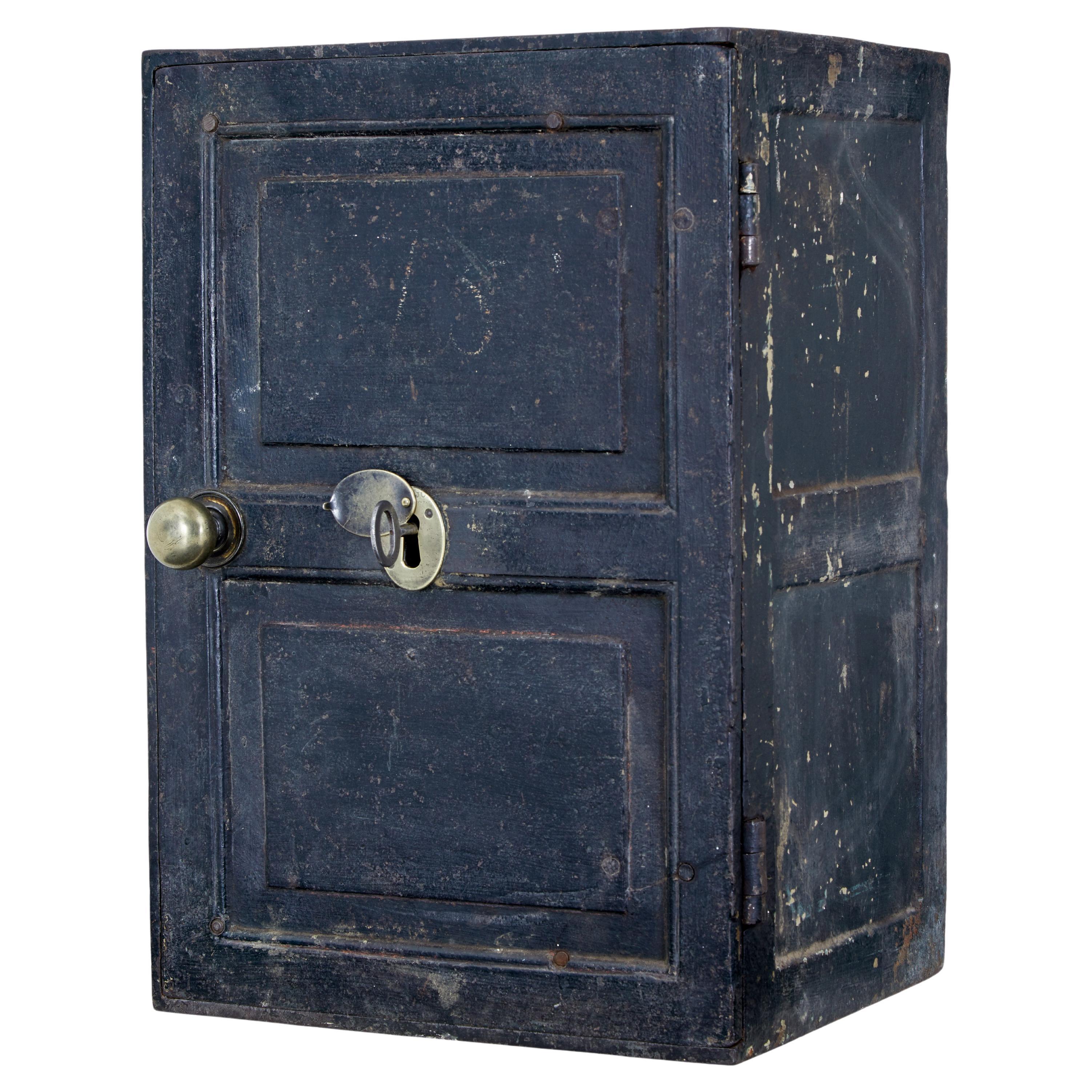 Early 19th Century Cast Iron Safe in Original Paint