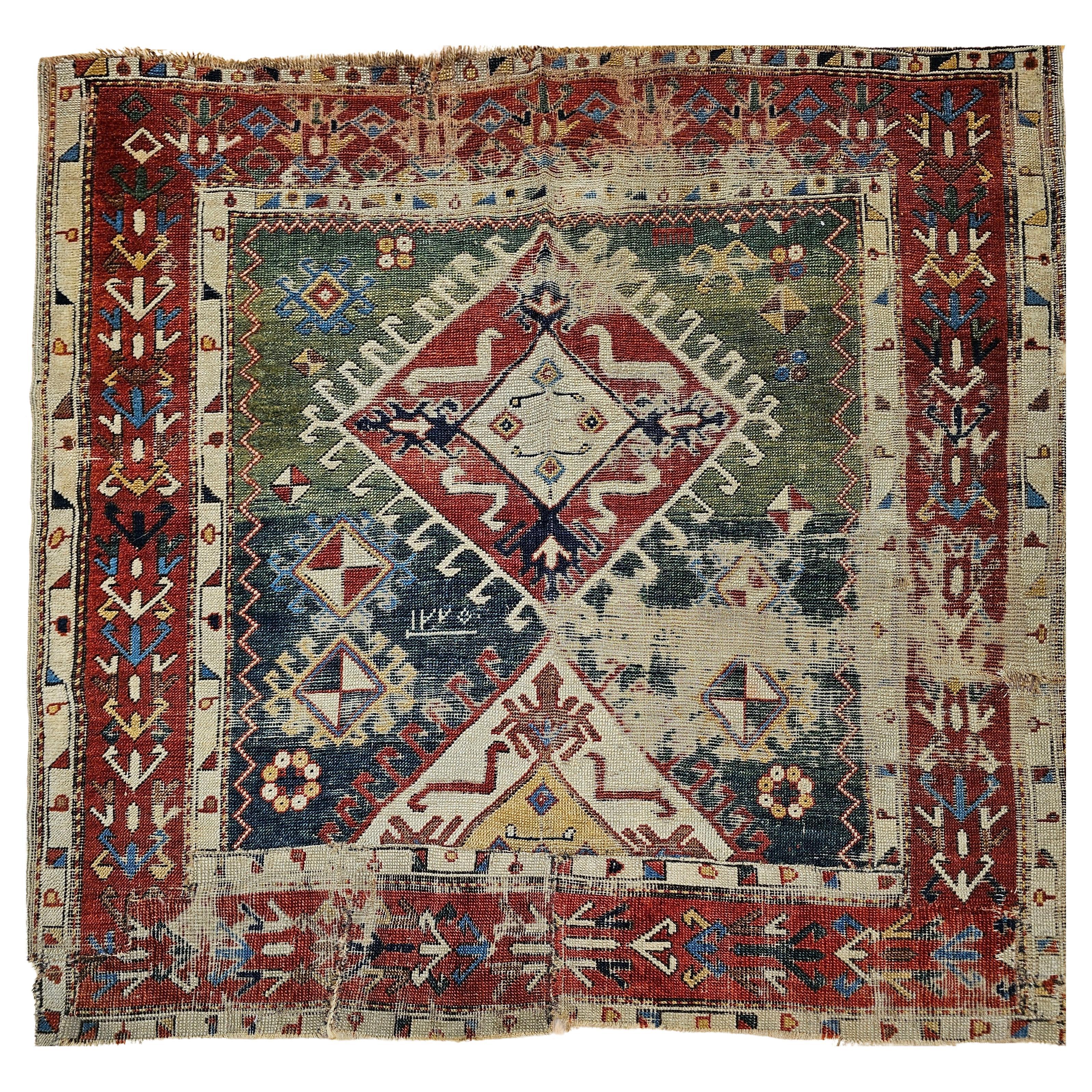 Tapis caucasien Kazak du début du 19e siècle