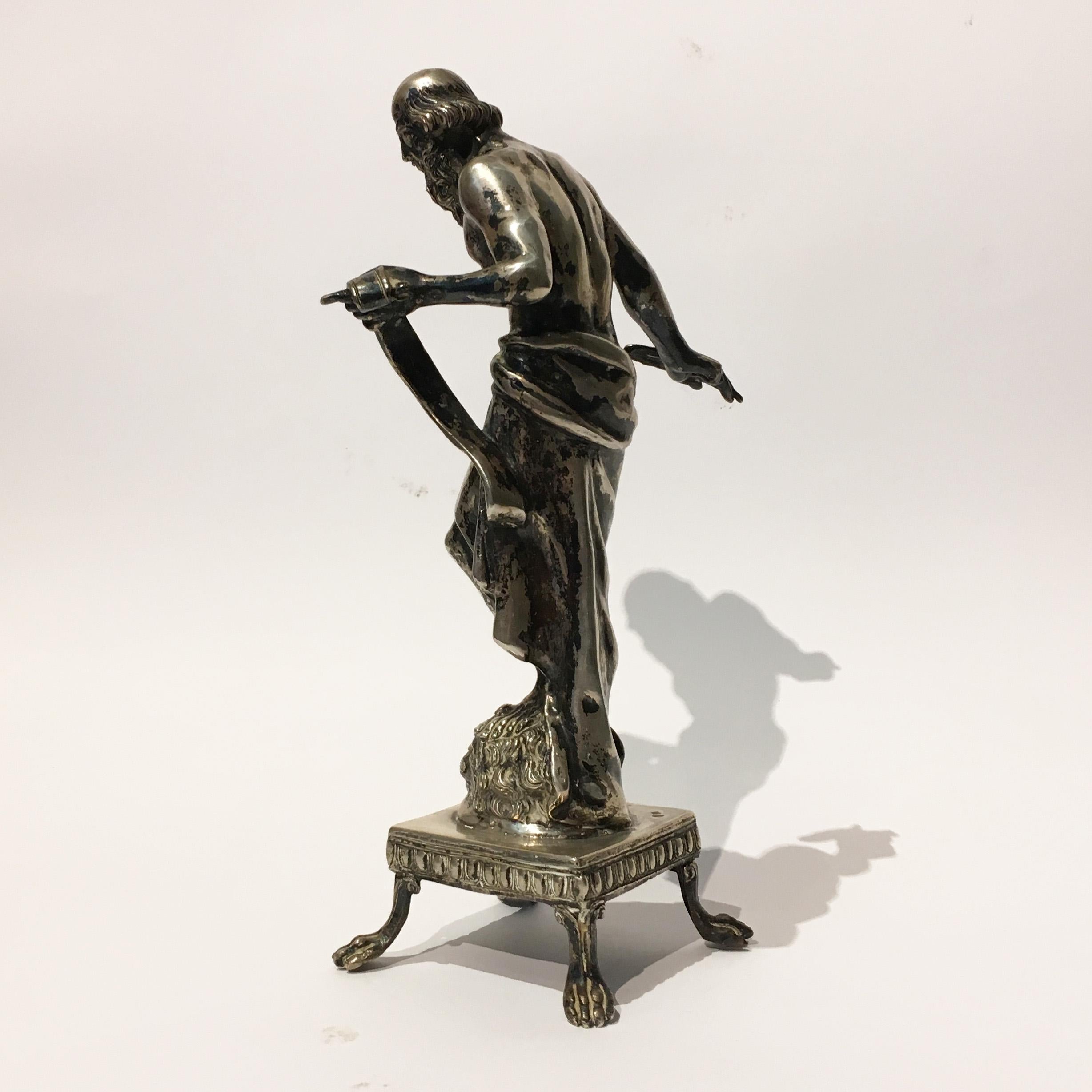 Early 19th Century Central Italian Silver Sculpture of Saint Jerome 3