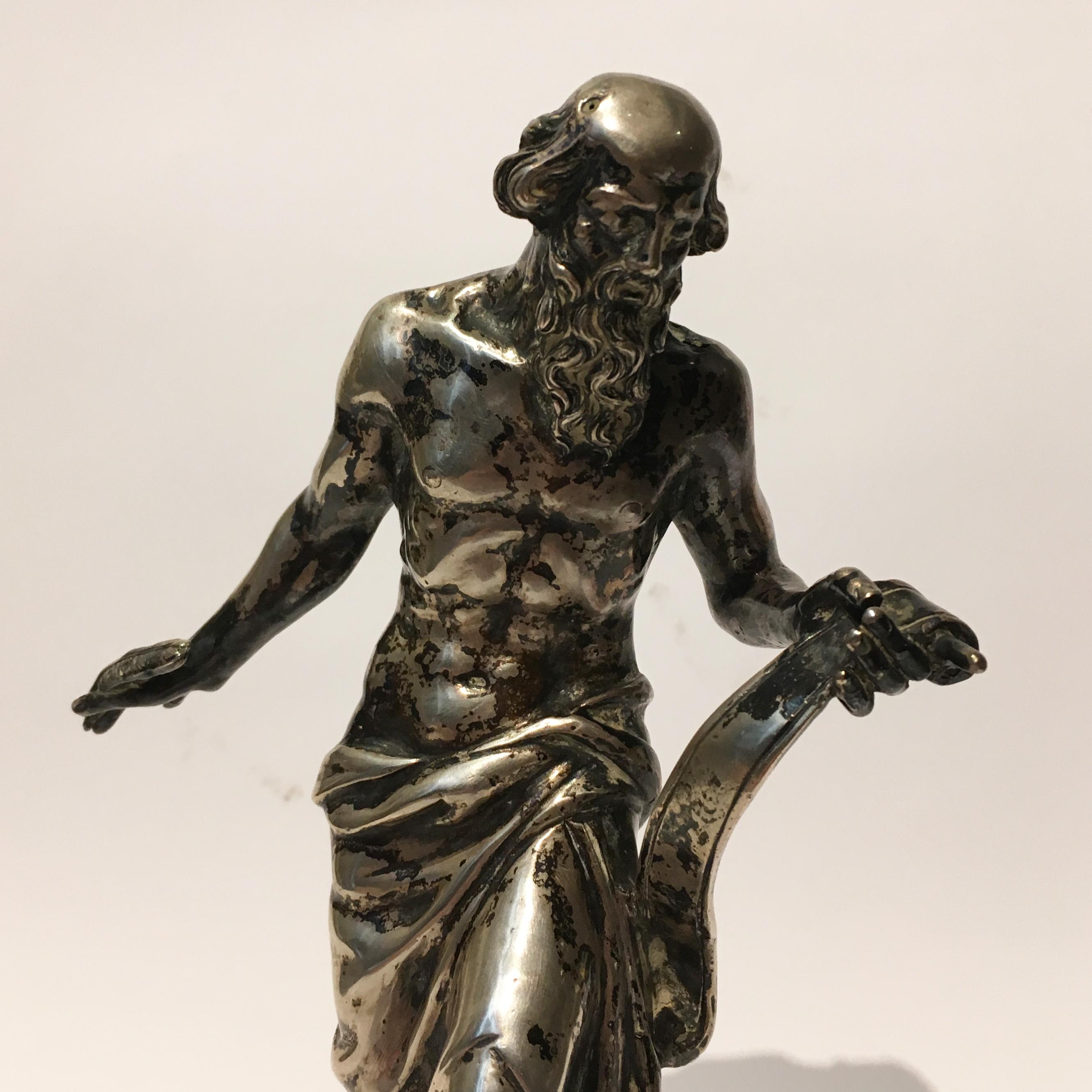 Early 19th Century Central Italian Silver Sculpture of Saint Jerome 5