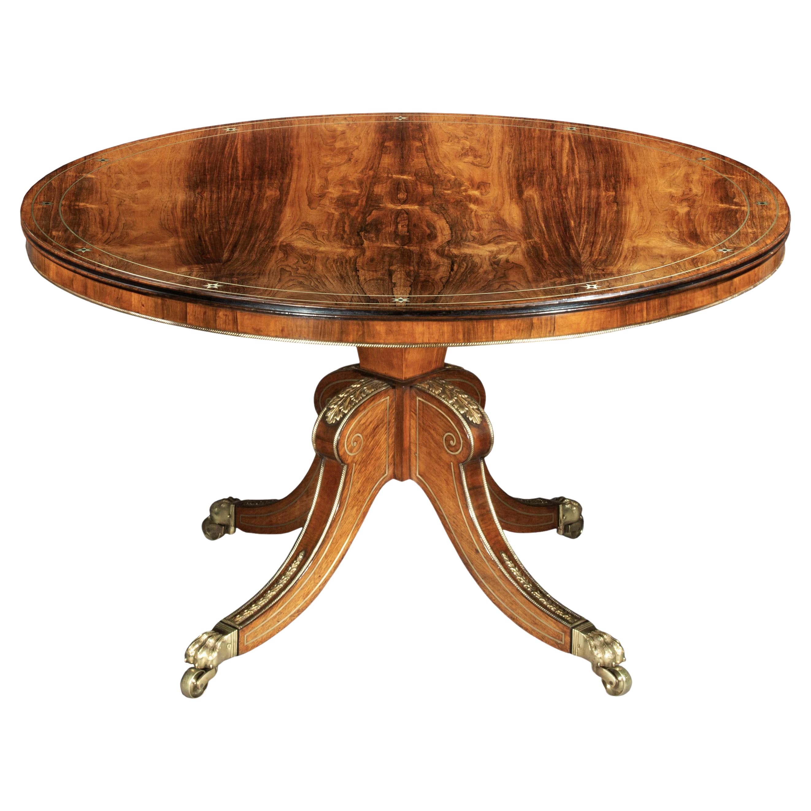 Table centrale du début du 19e siècle, attribuée à George Oakley, vers 1810 en vente