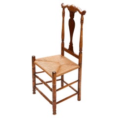 Antique Early 19th Century Chair with Rush Seat
