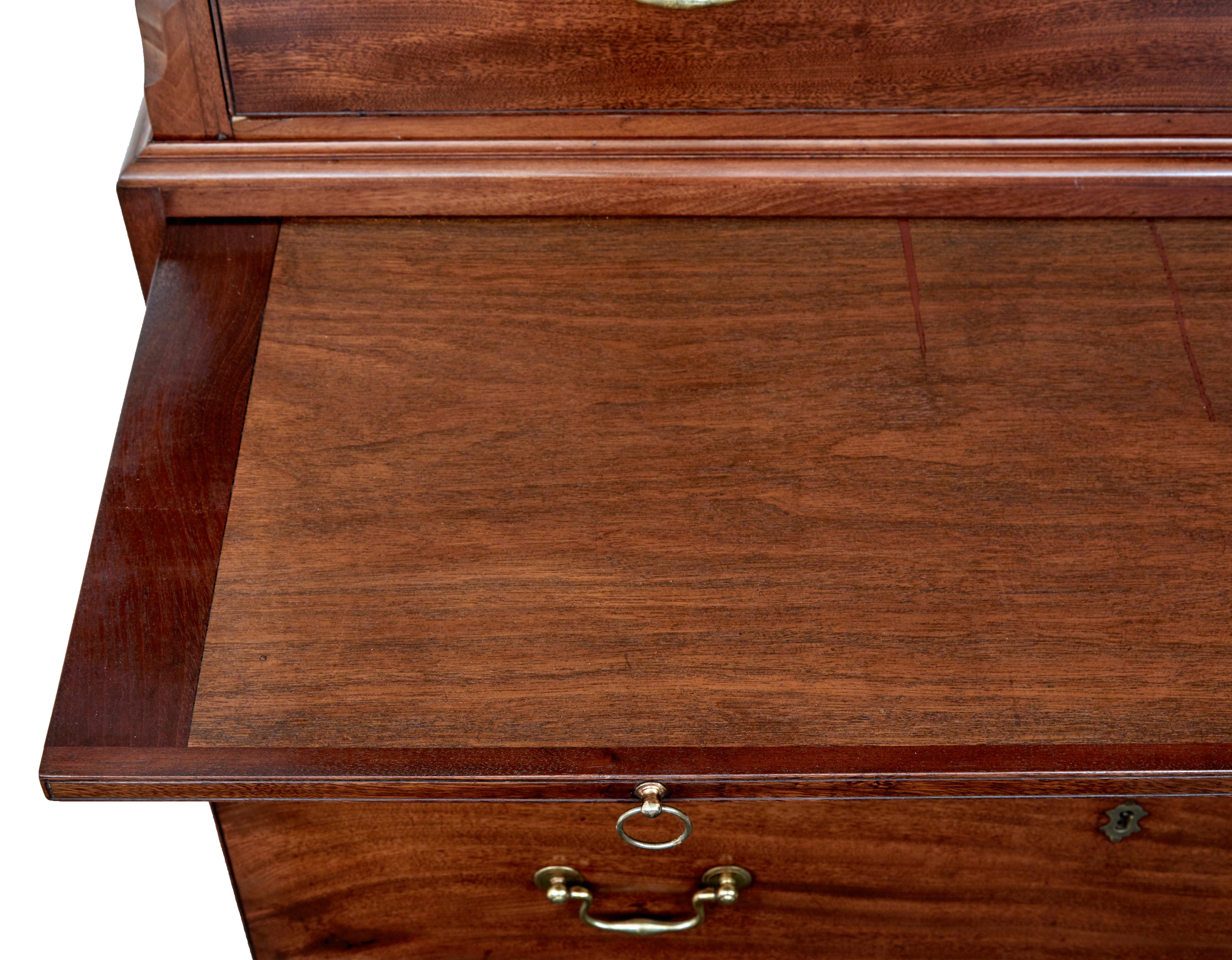 British Early 19th Century Channel Island Mahogany Chest on Chest