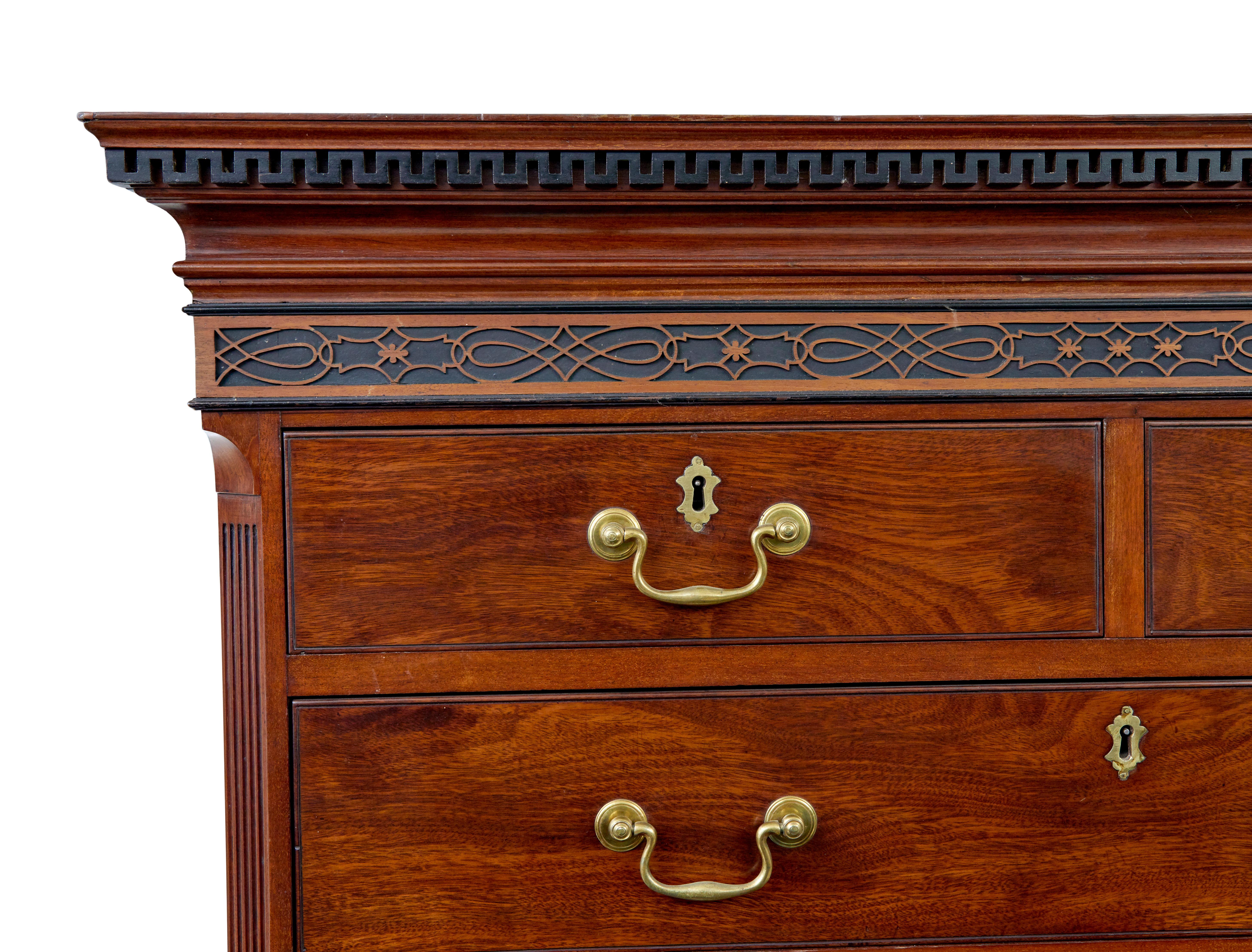 19th Century Early 19th century channel island mahogany chest on chest For Sale